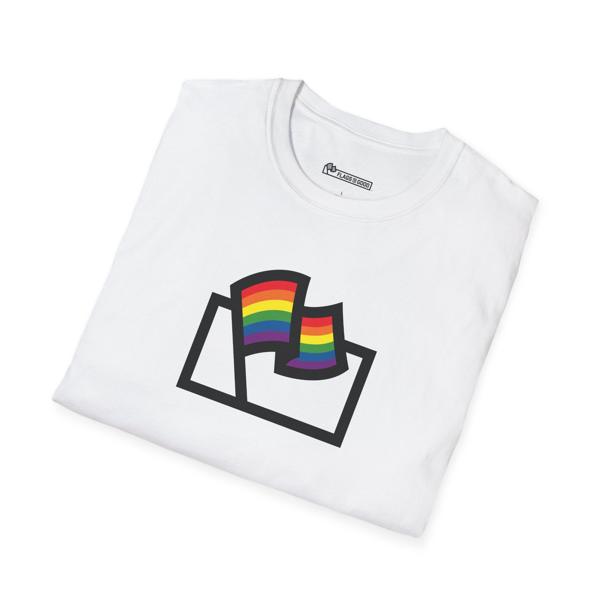 Rainbow LGBTQ+ Pride Flag Logo Tee