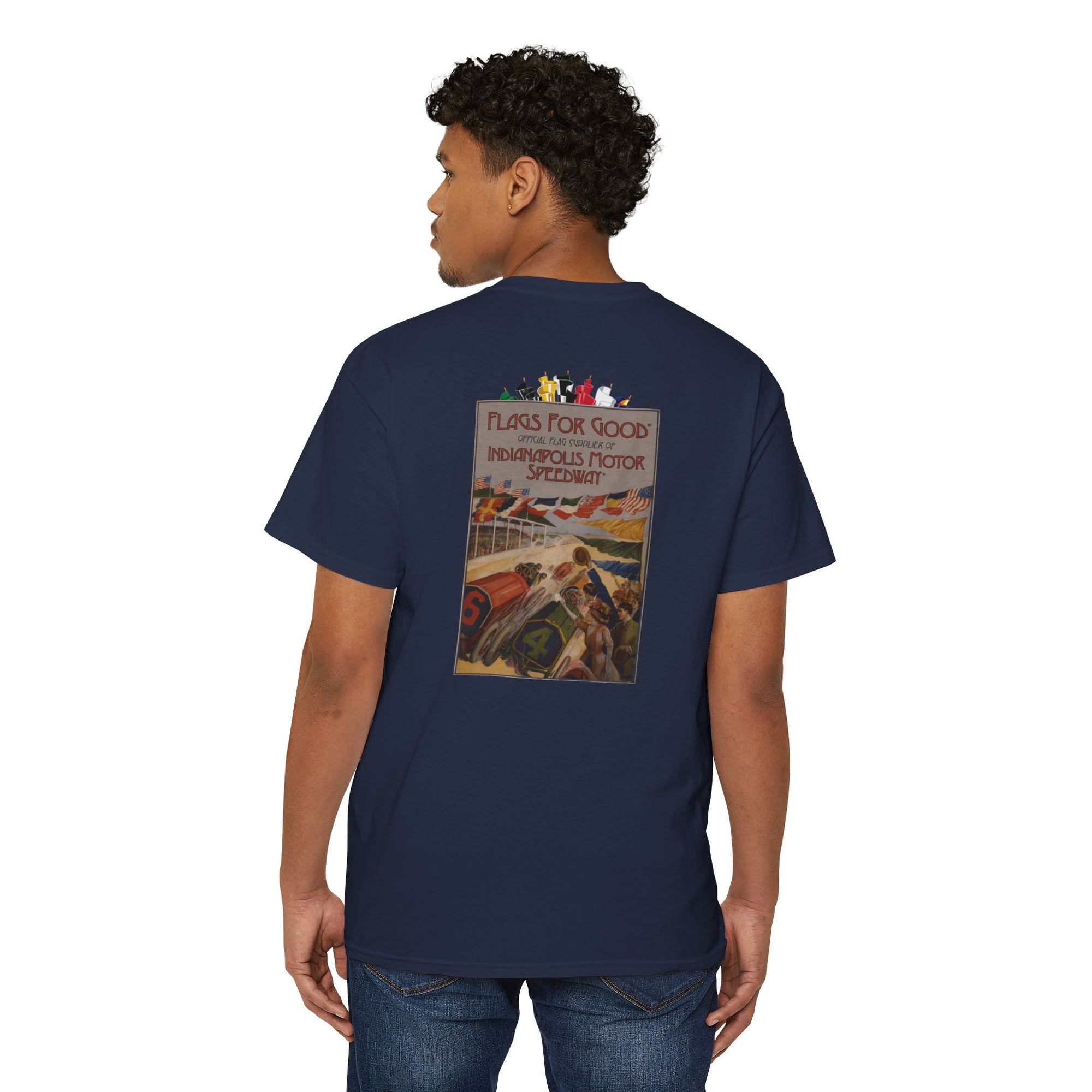 Racing Flags Pocket Tee — Flags For Good X Indianapolis Motor Speedway