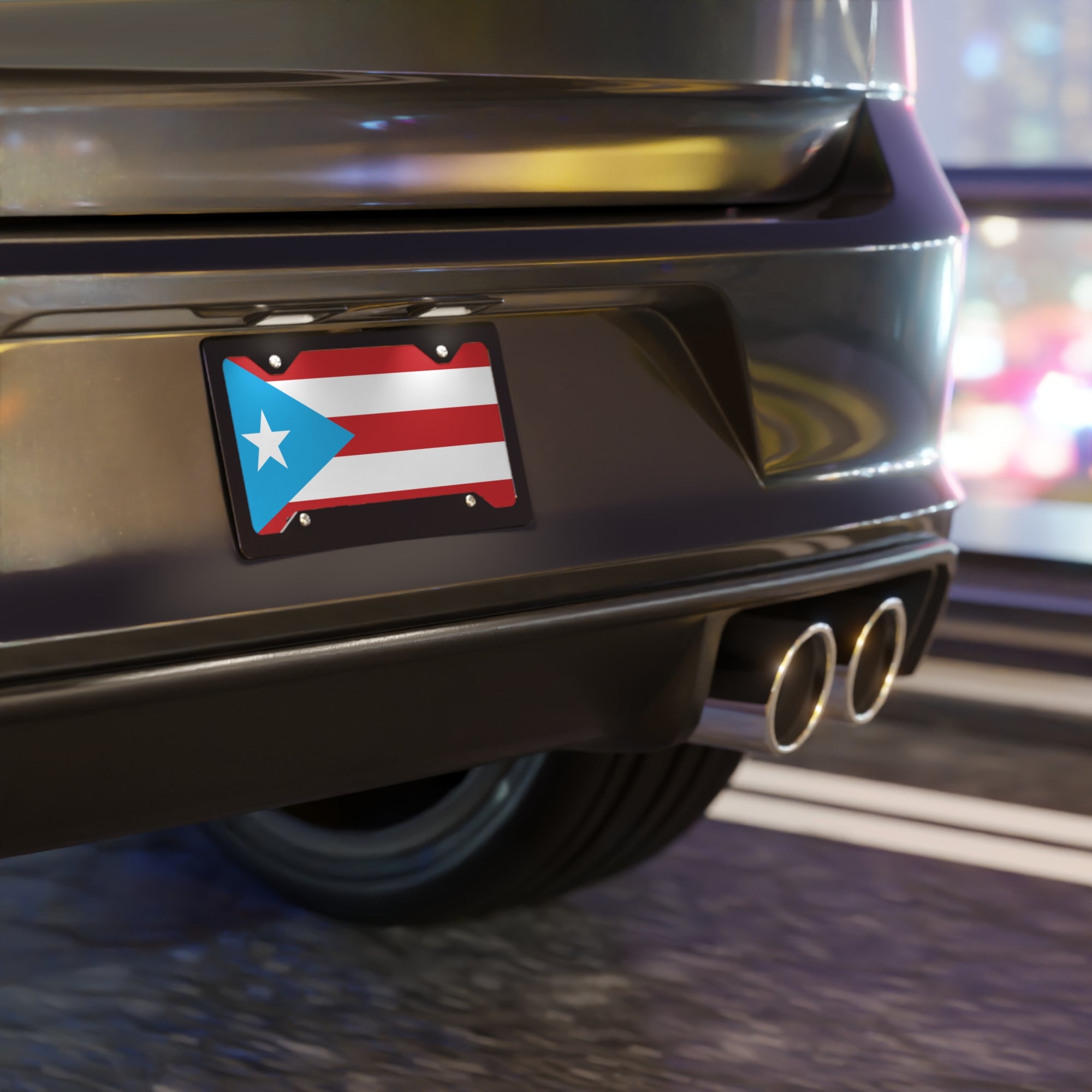 Puerto Rican Flag Vanity License Plate