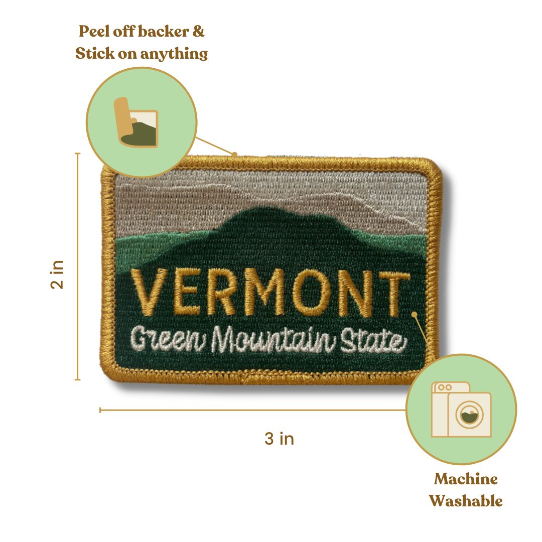 Green Mountain State Vermont Stick-On Patch