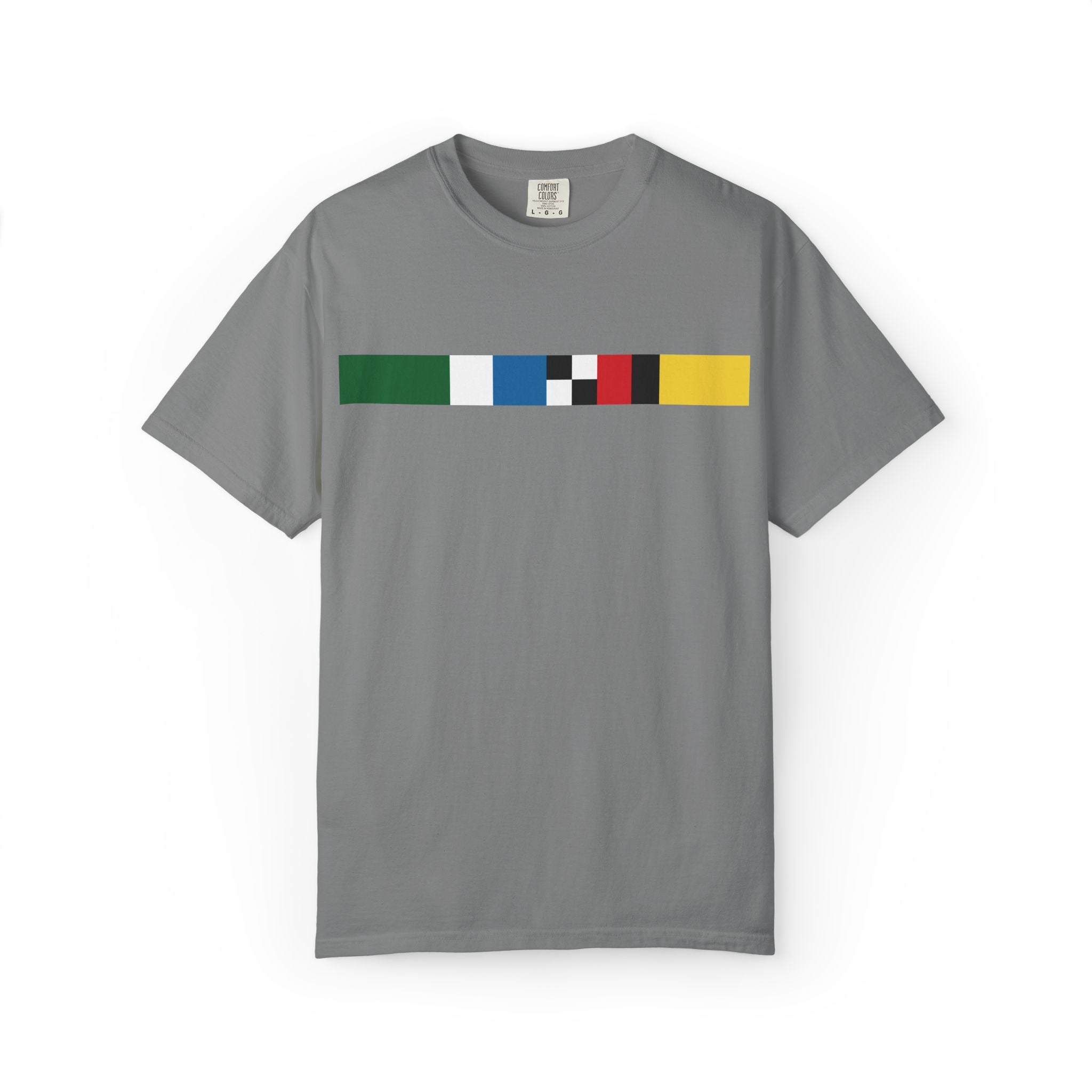 Indianapolis Motor Speedway X Flags For Good Flag Stripe T-Shirt
