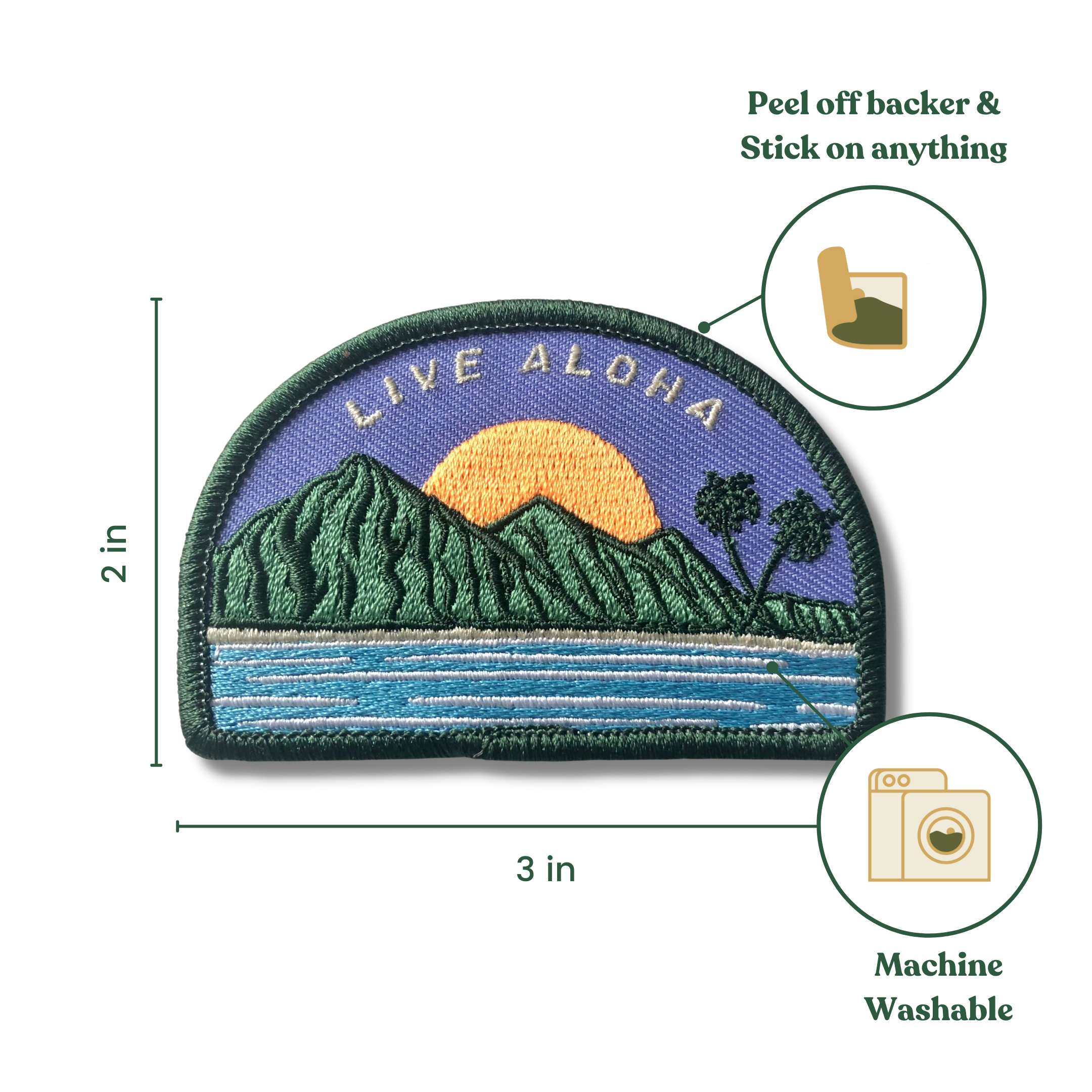 Live Aloha Hawaii Stick-On Patch