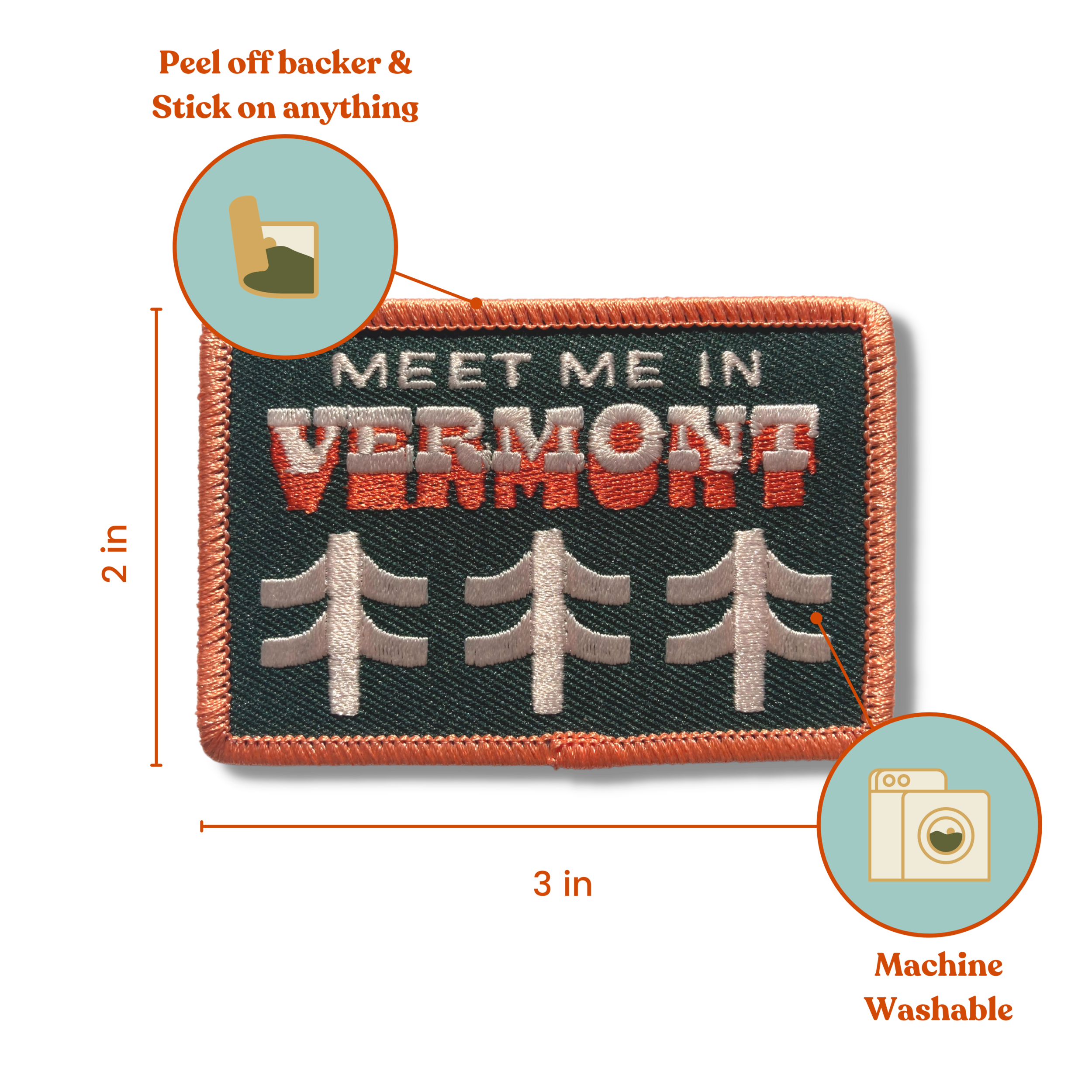 Meet me in Vermont Stick-On Patch