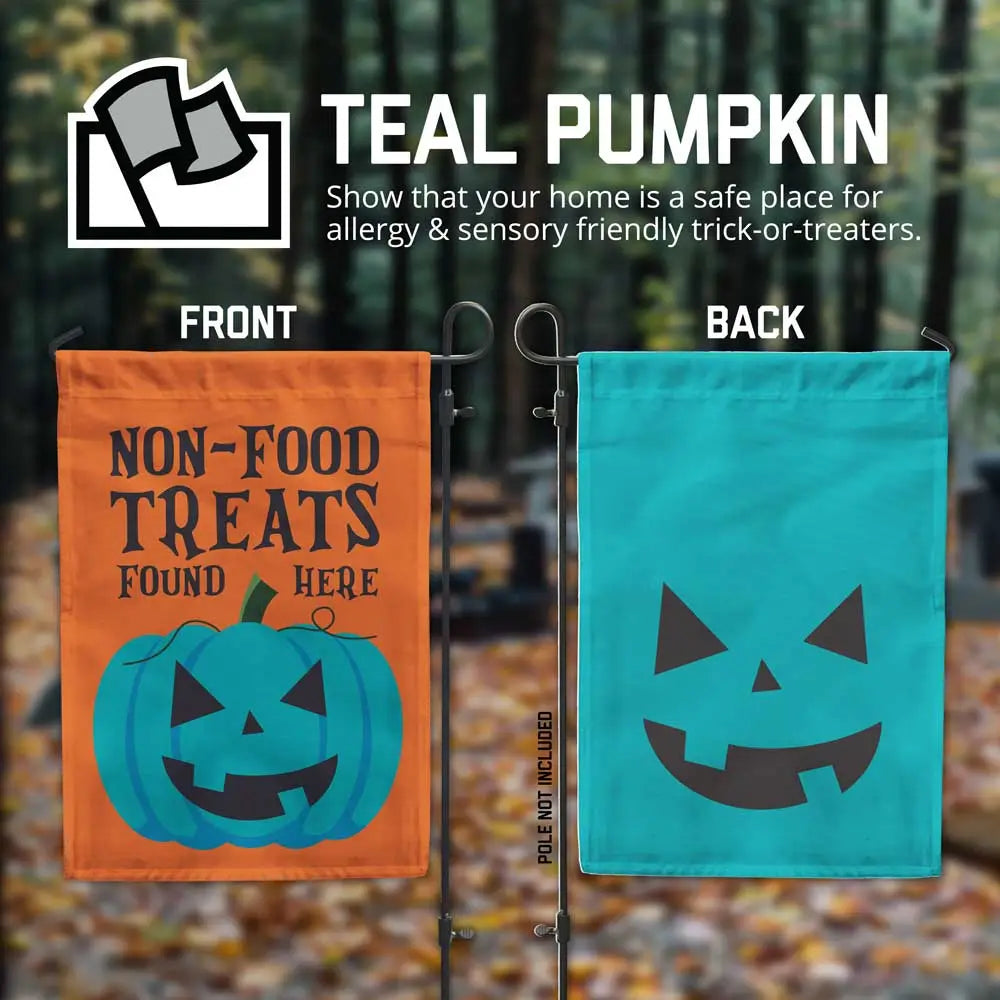 Teal Pumpkin Garden Flag