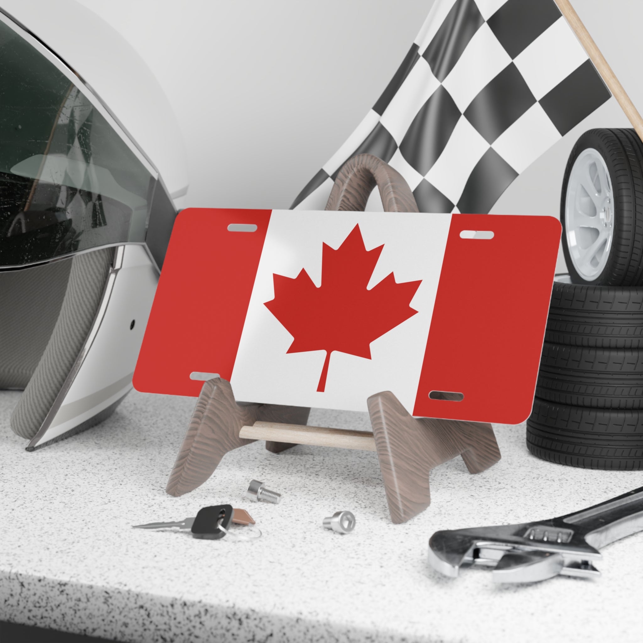 Canadian Flag Maple Leaf Vanity License Plate