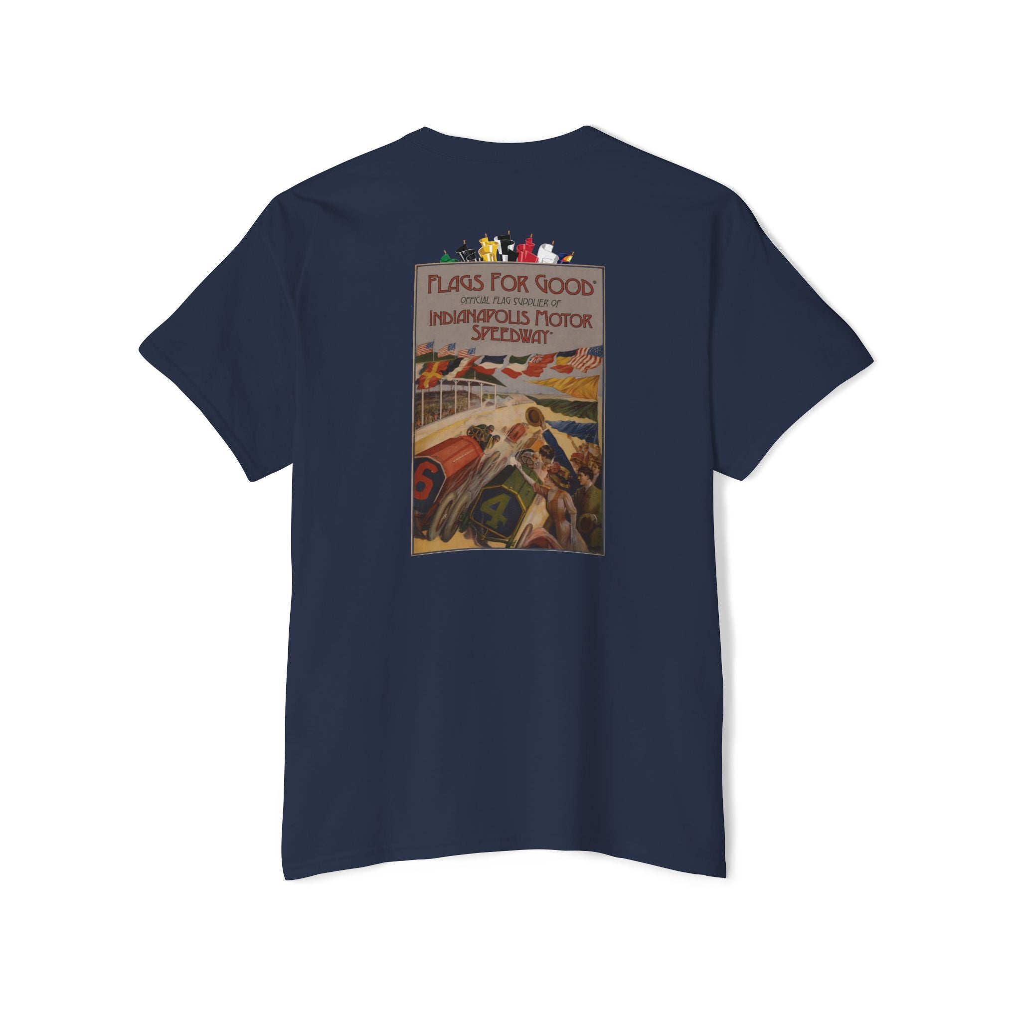 Racing Flags Pocket Tee — Flags For Good X Indianapolis Motor Speedway
