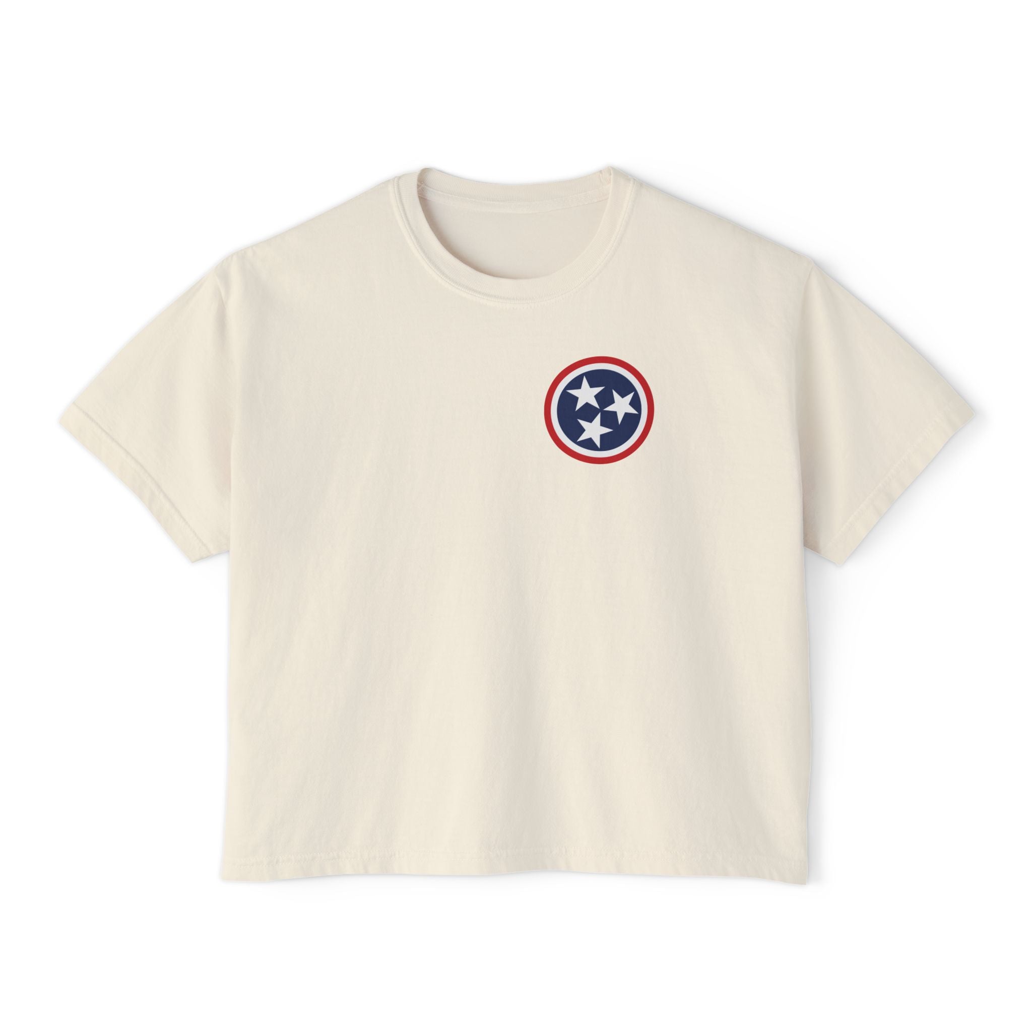 Tennessee Tri-Star Flag Crop Women's T‑Shirt