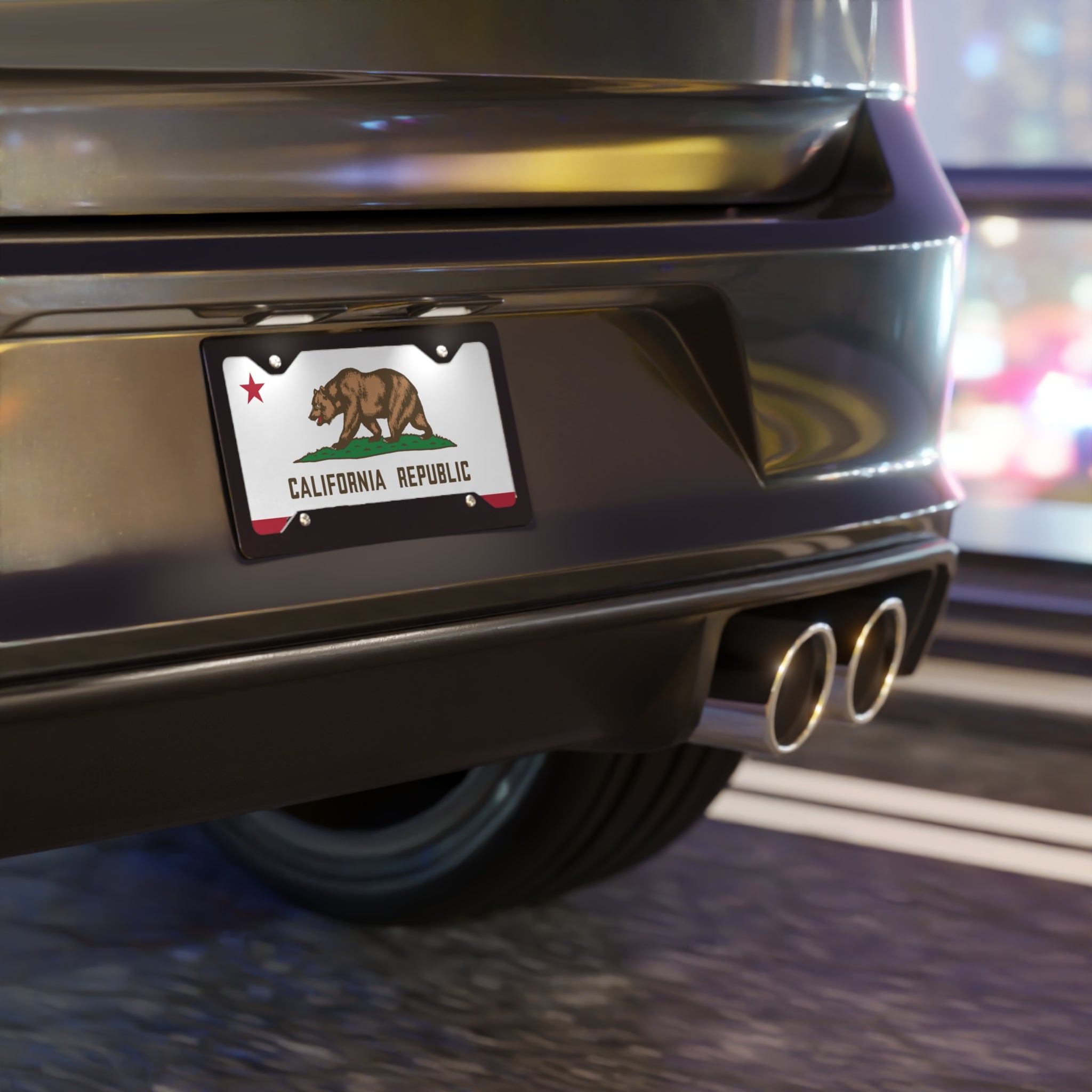 California Bear Flag Vanity License Plate