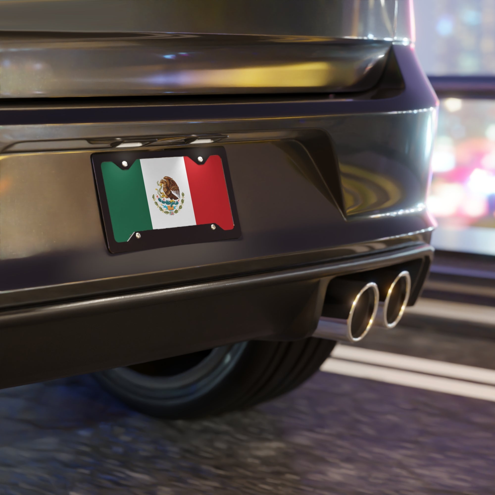 Mexican Flag Vanity License Plate