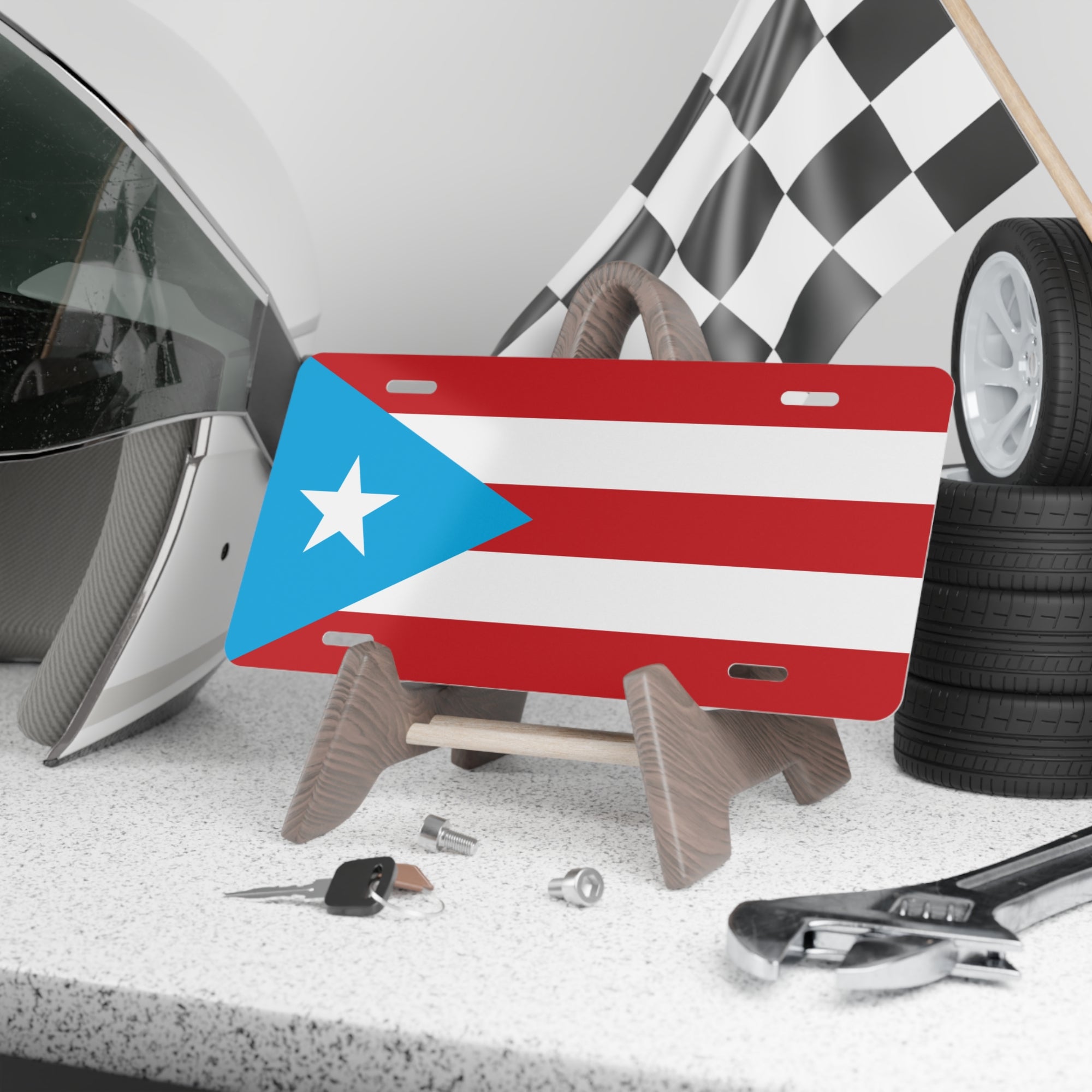 Puerto Rican Flag Vanity License Plate