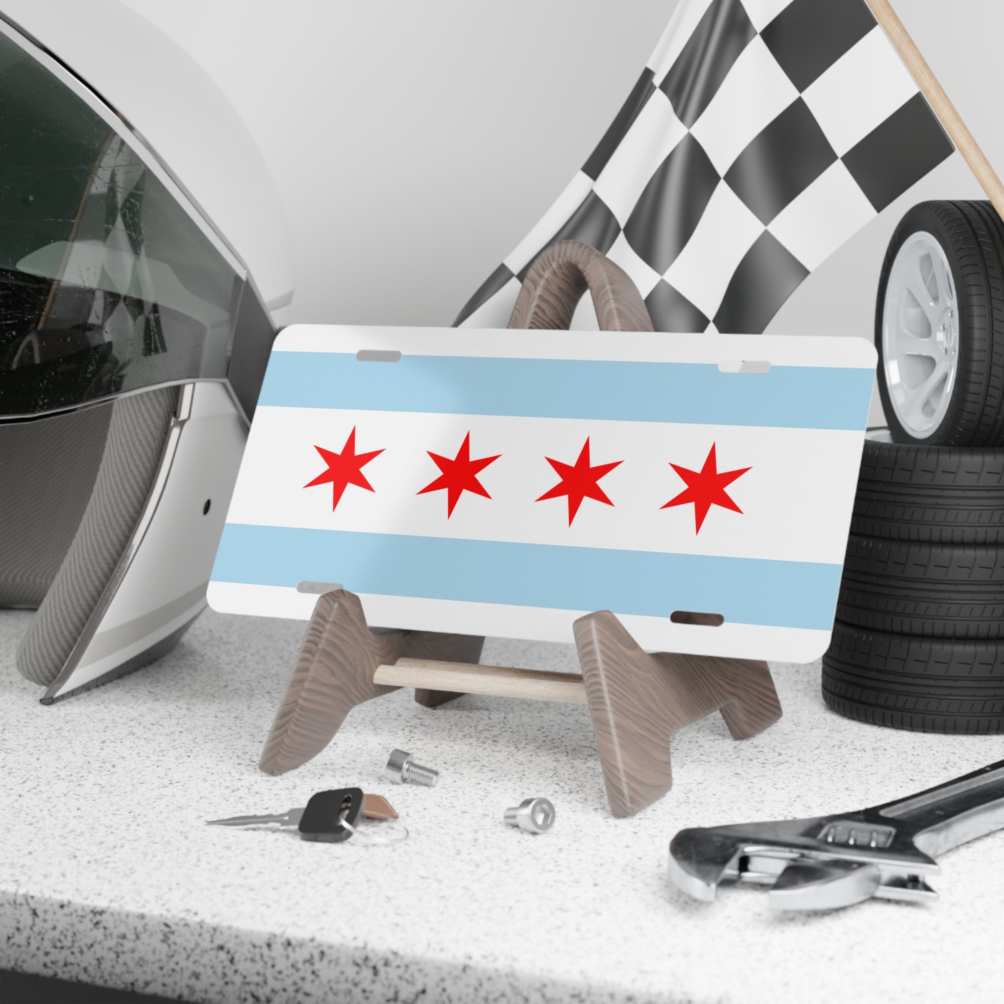 Chicago Flag Vanity Front Plate