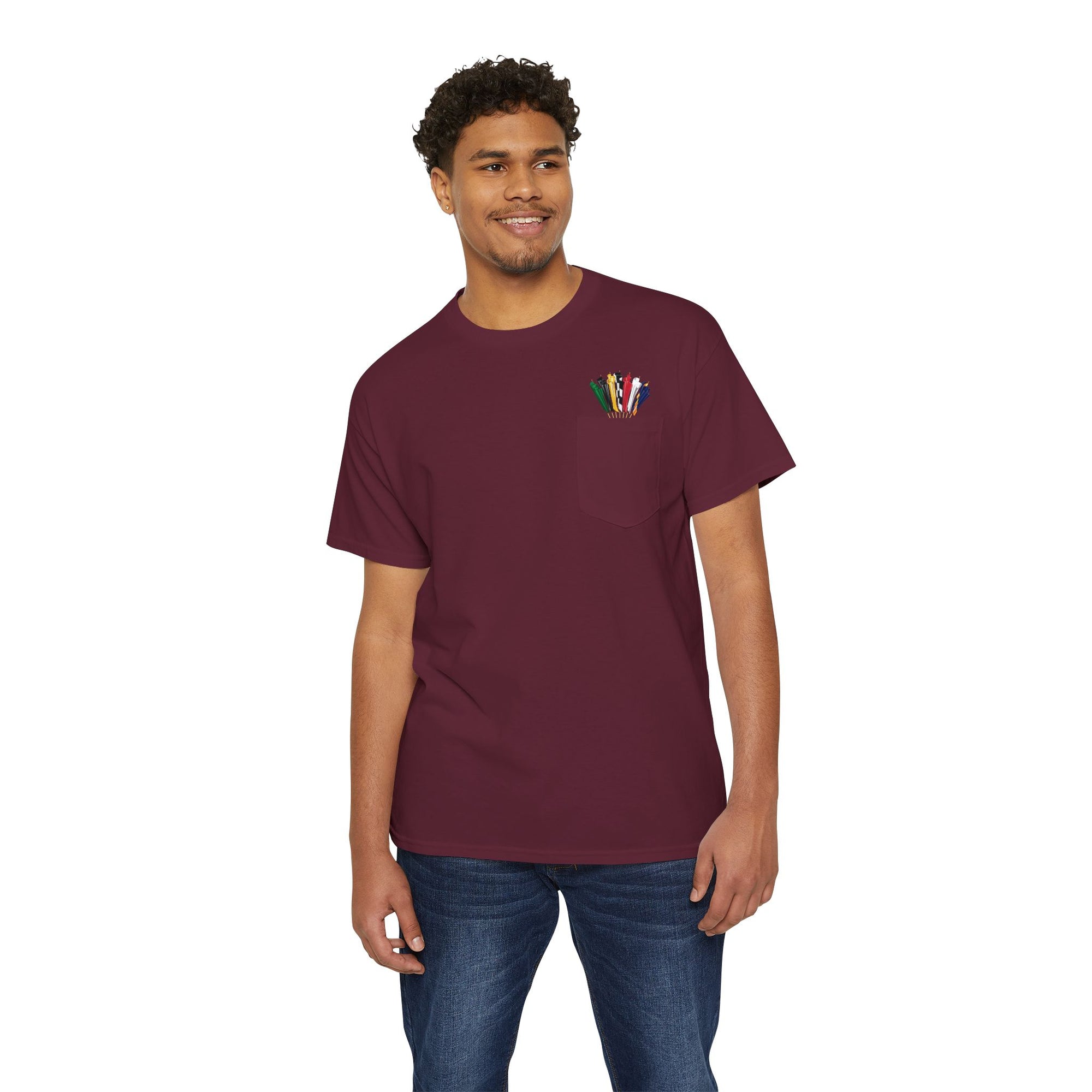 Racing Flags Pocket Tee — Flags For Good X Indianapolis Motor Speedway