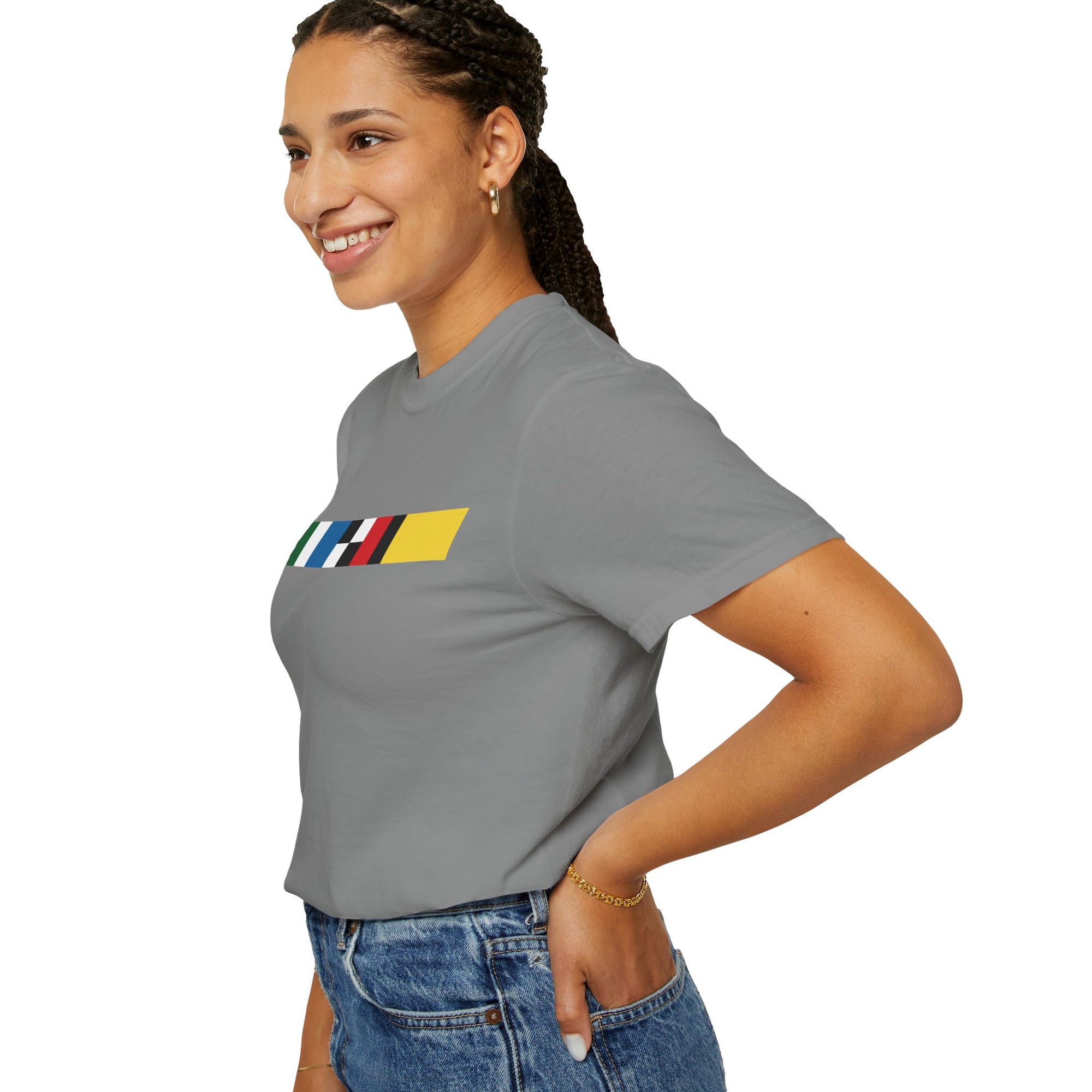 Indianapolis Motor Speedway X Flags For Good Flag Stripe T-Shirt