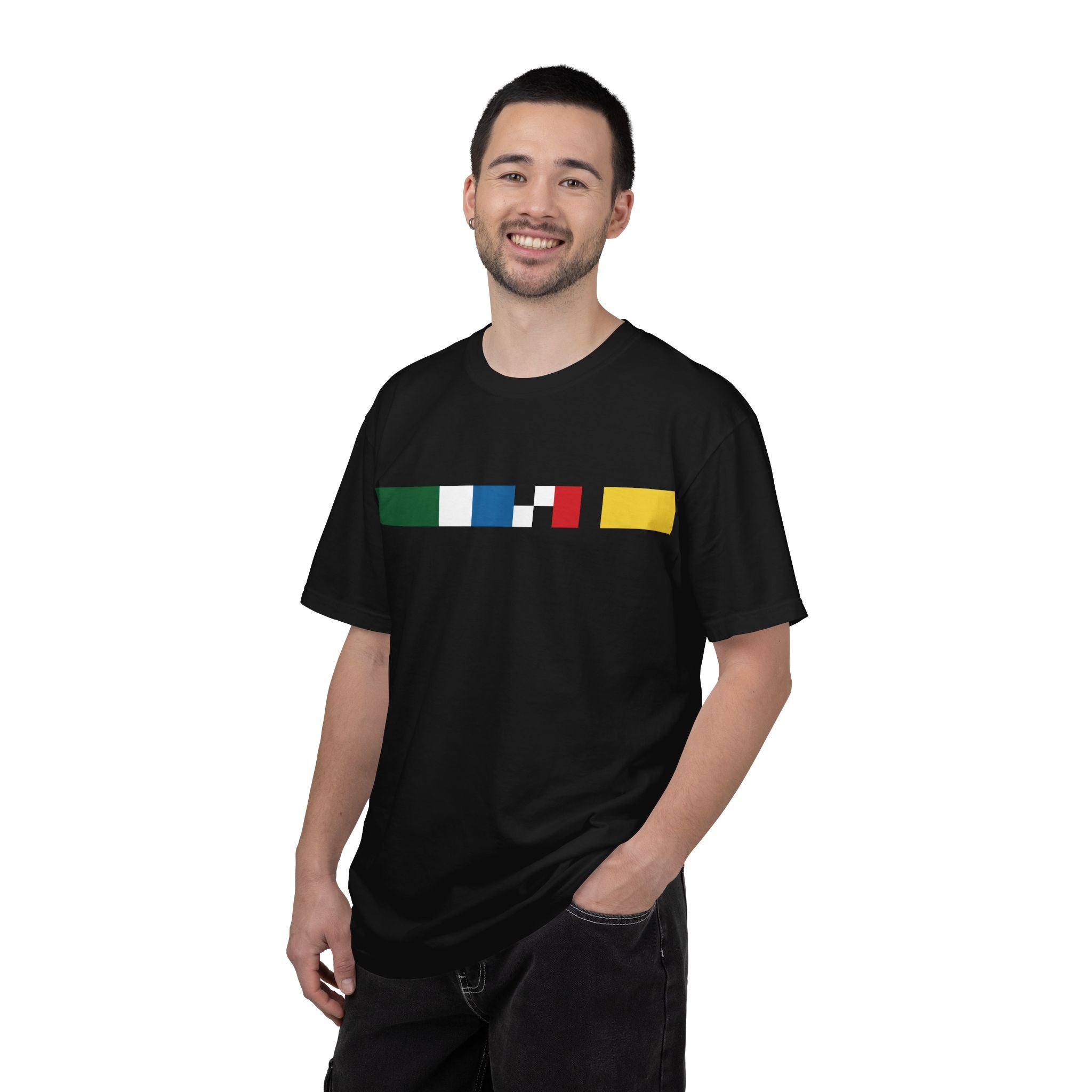 Indianapolis Motor Speedway X Flags For Good Flag Stripe T-Shirt