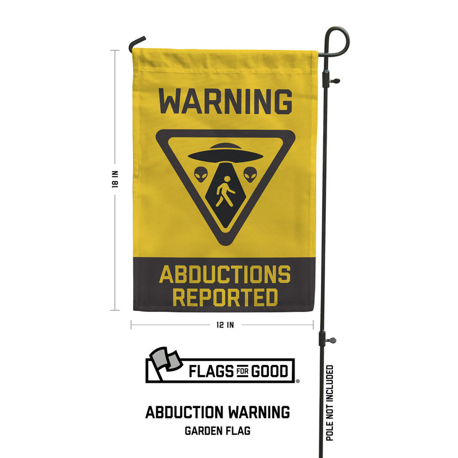 halloween 2023 alien abduction warning garden flag designed by Flags for good