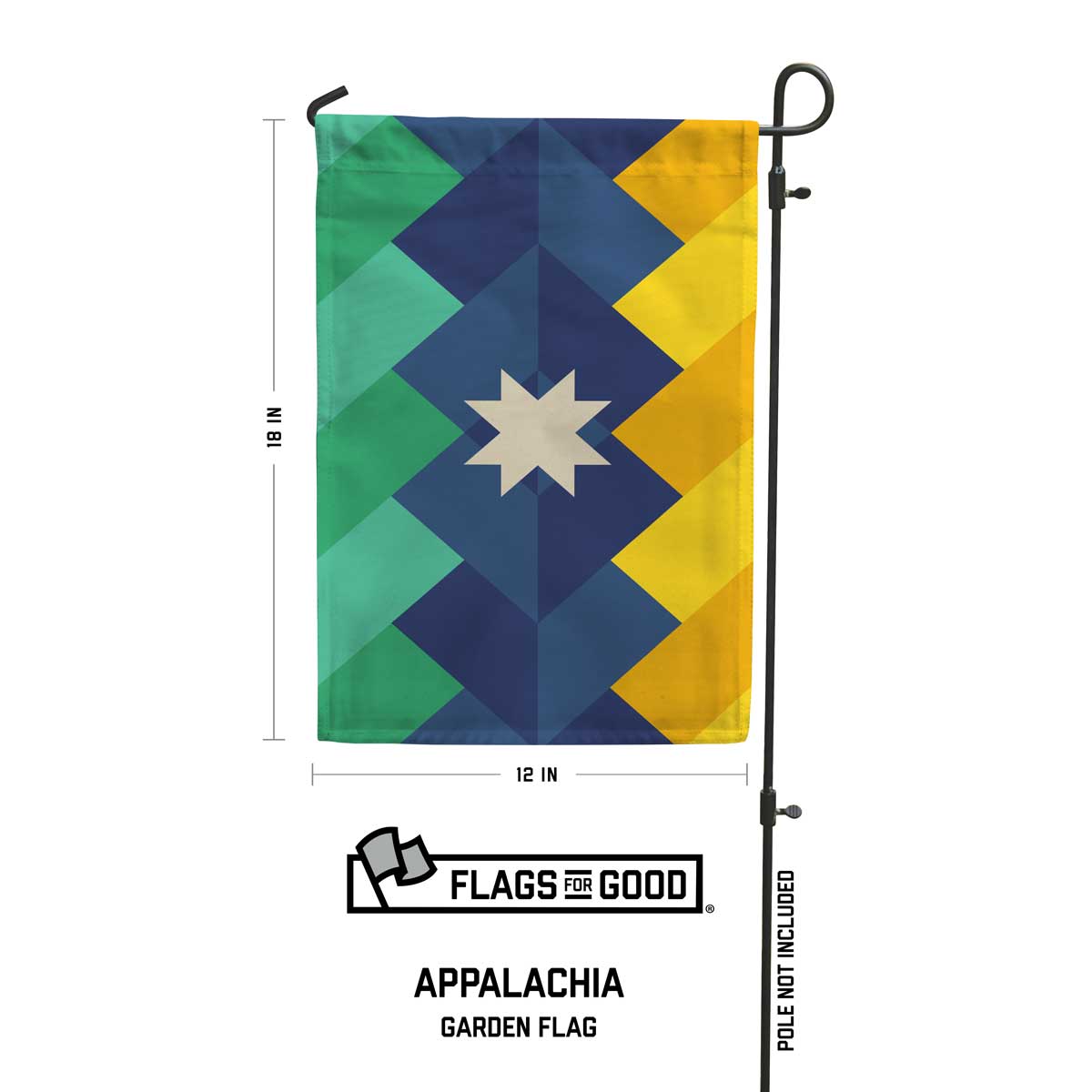 appalachia garden flag 18in by 12in measurements