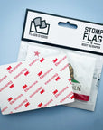 California flag snowboard stomp pad by Flags For Good in packaging showing the 3M backing