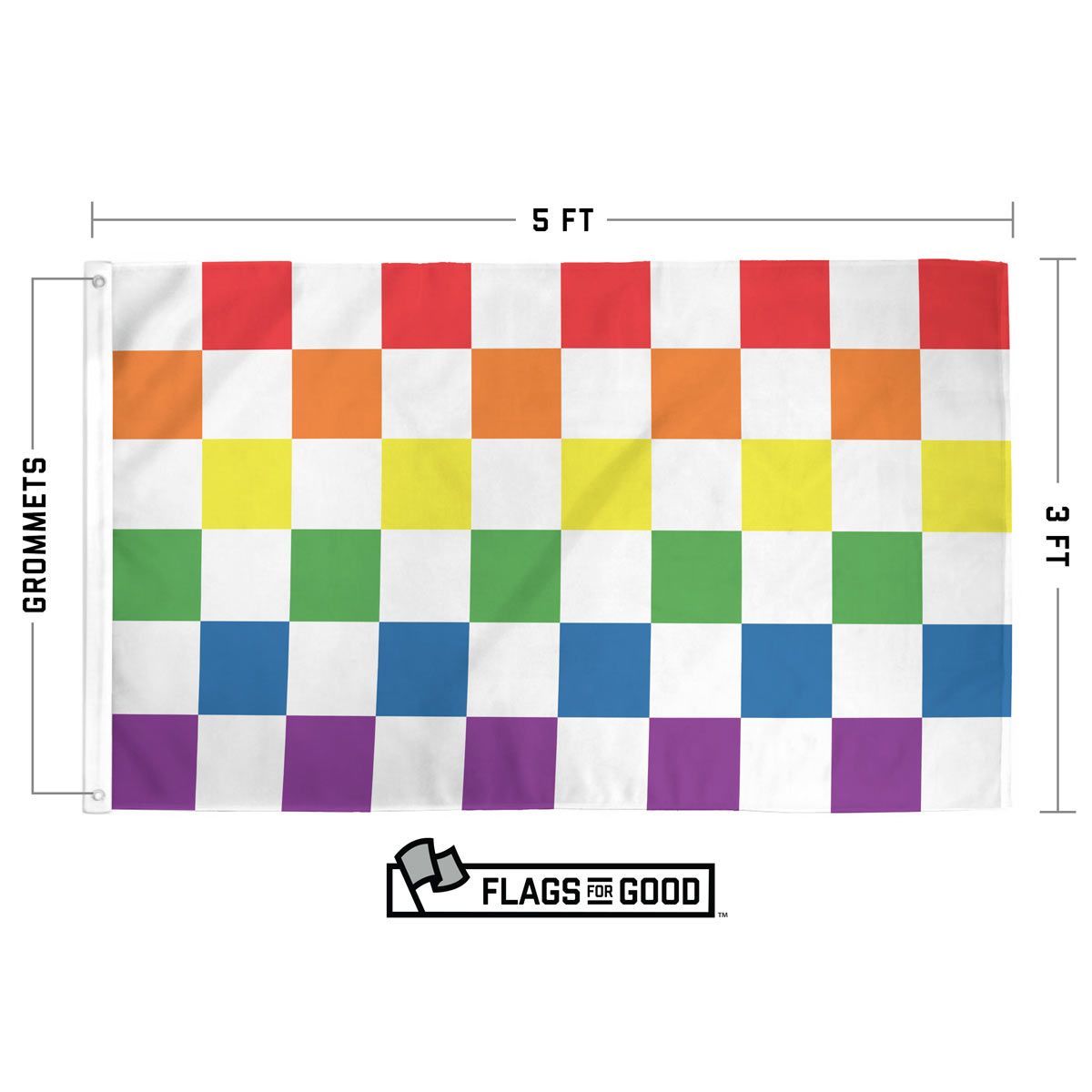 Checkered Pride Racing Flag | 3ft x 5ft Polyester Outdoor Flag – Flags ...