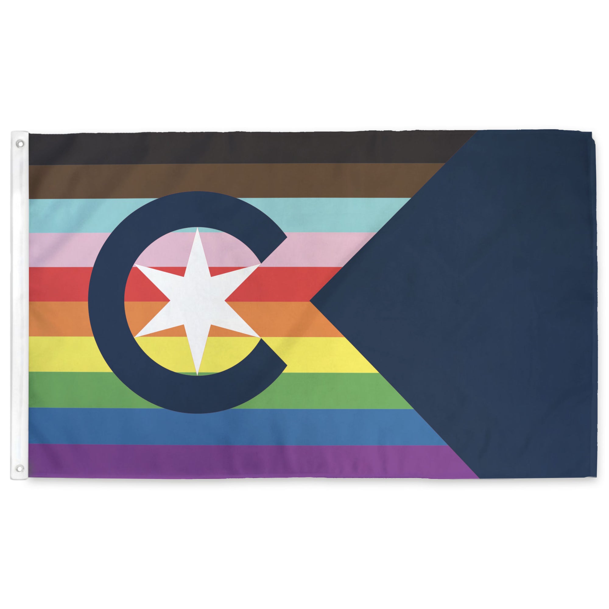 People's Pride Flag of Cleveland Ohio produced by Flags for Good