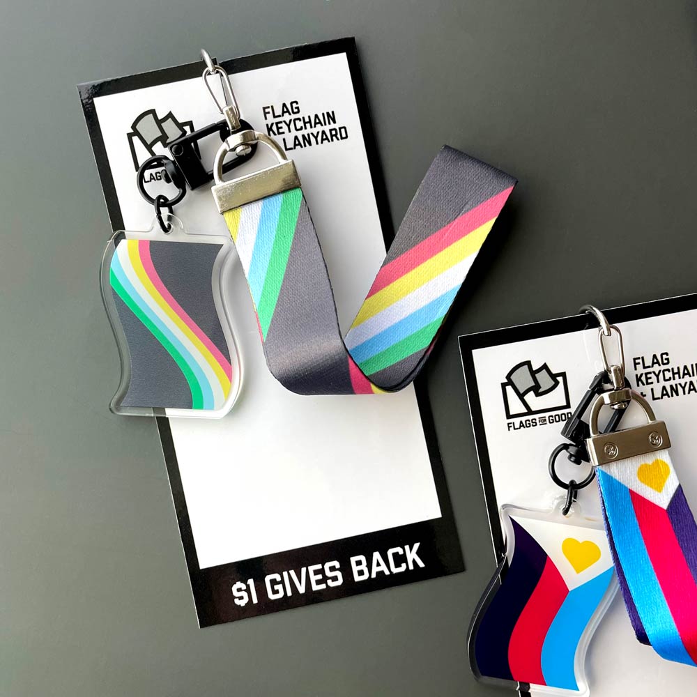 disability pride flag lanyard wristlet keychain