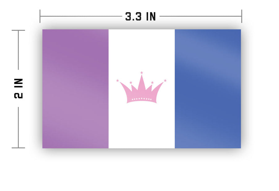 3.3" x 2" Vinyl Drag Pride Flag Sticker