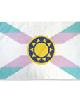 3 x 5 feet single-sided Flordia flag with trans flag colors in the background