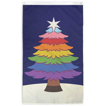 happy holidays rainbow tree flag by flags for good