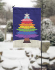 Rainbow Pride Holiday Tree garden flag