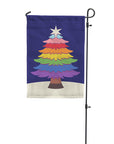 Rainbow Pride Holiday Tree garden flag