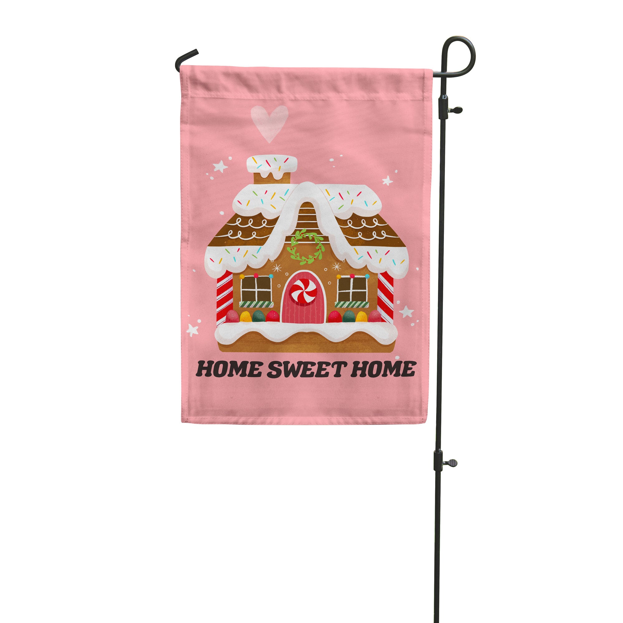 Gingerbread house home sweet home garden flag designed by flags for good