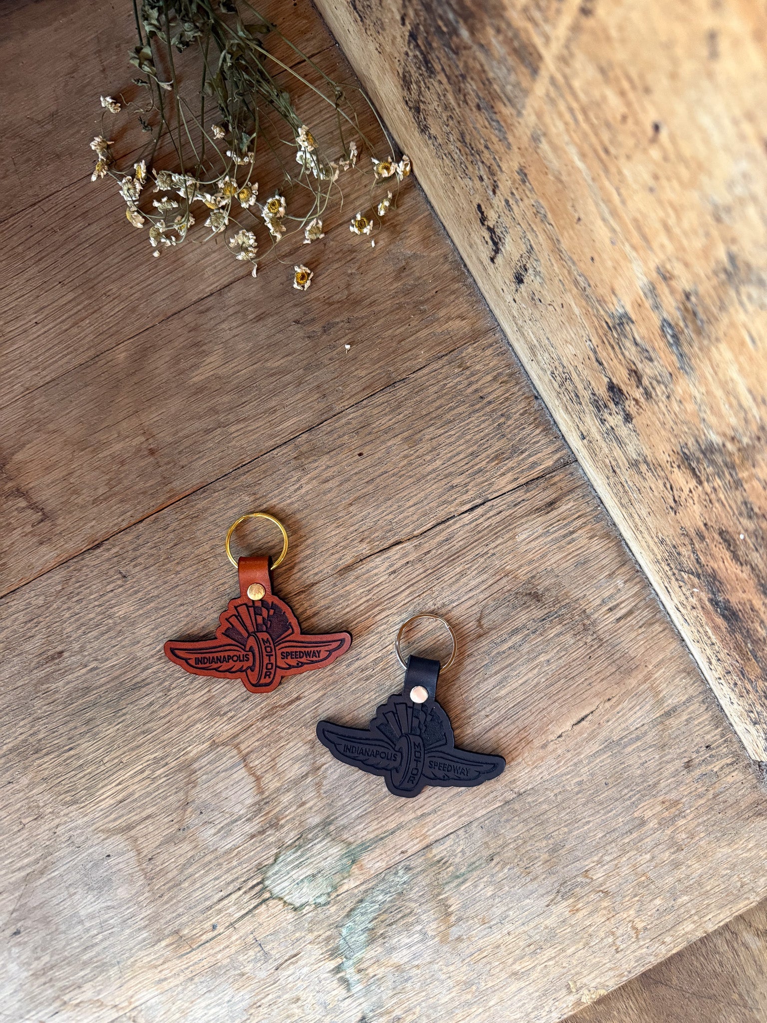 IMS Wings & Wheel Leather Keychain