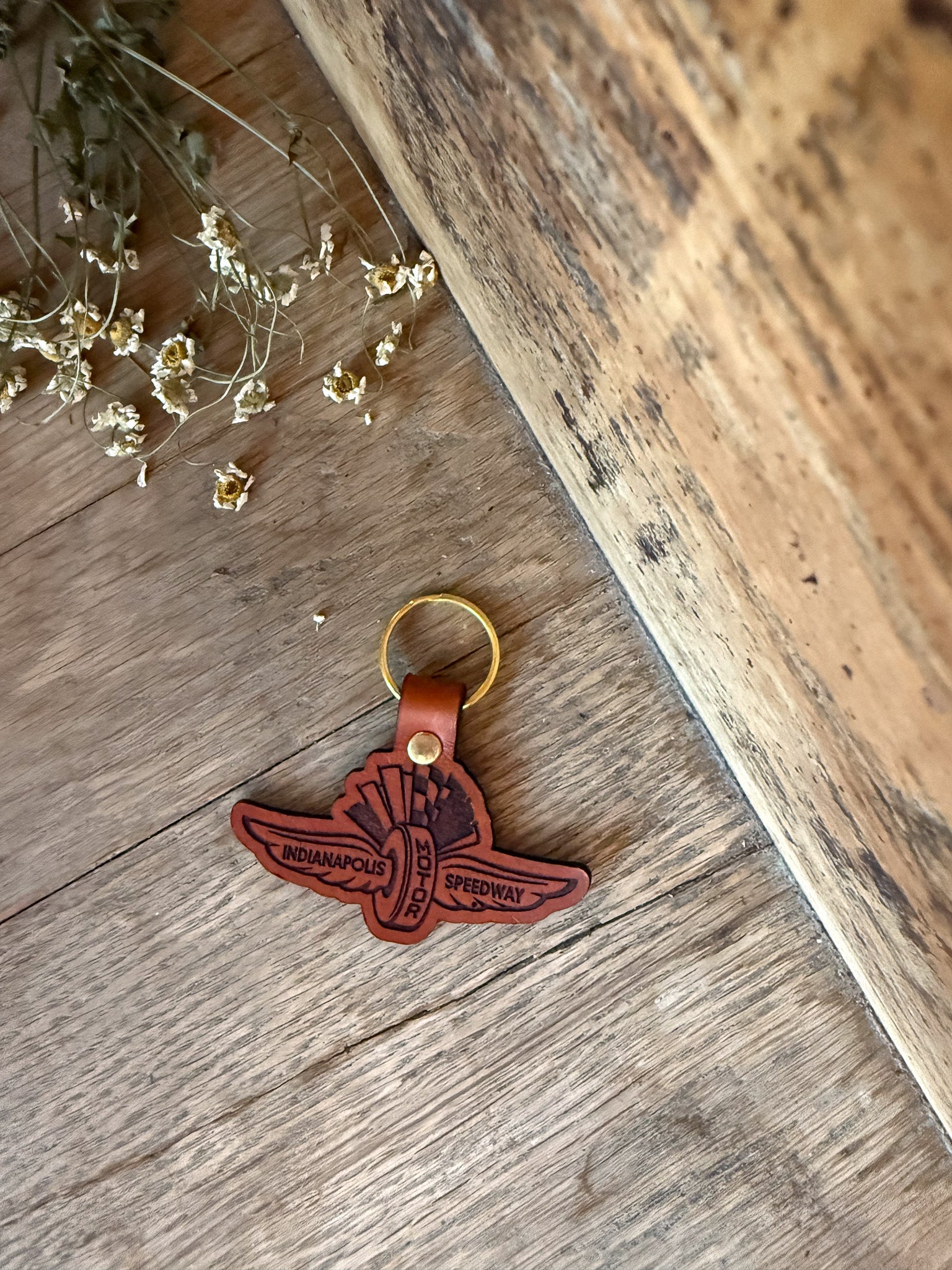 IMS Wings & Wheel Leather Keychain