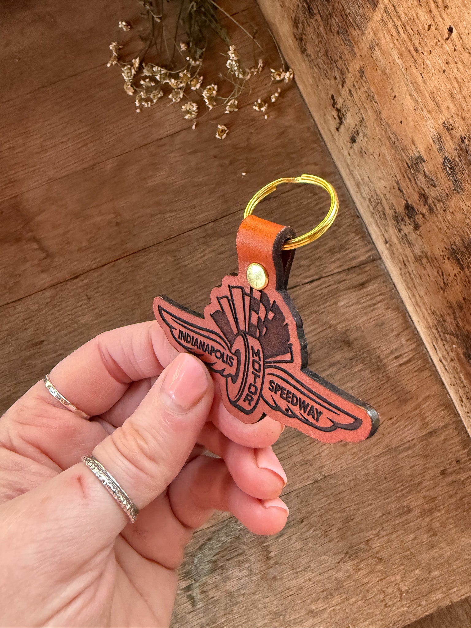 IMS Wings & Wheel Leather Keychain
