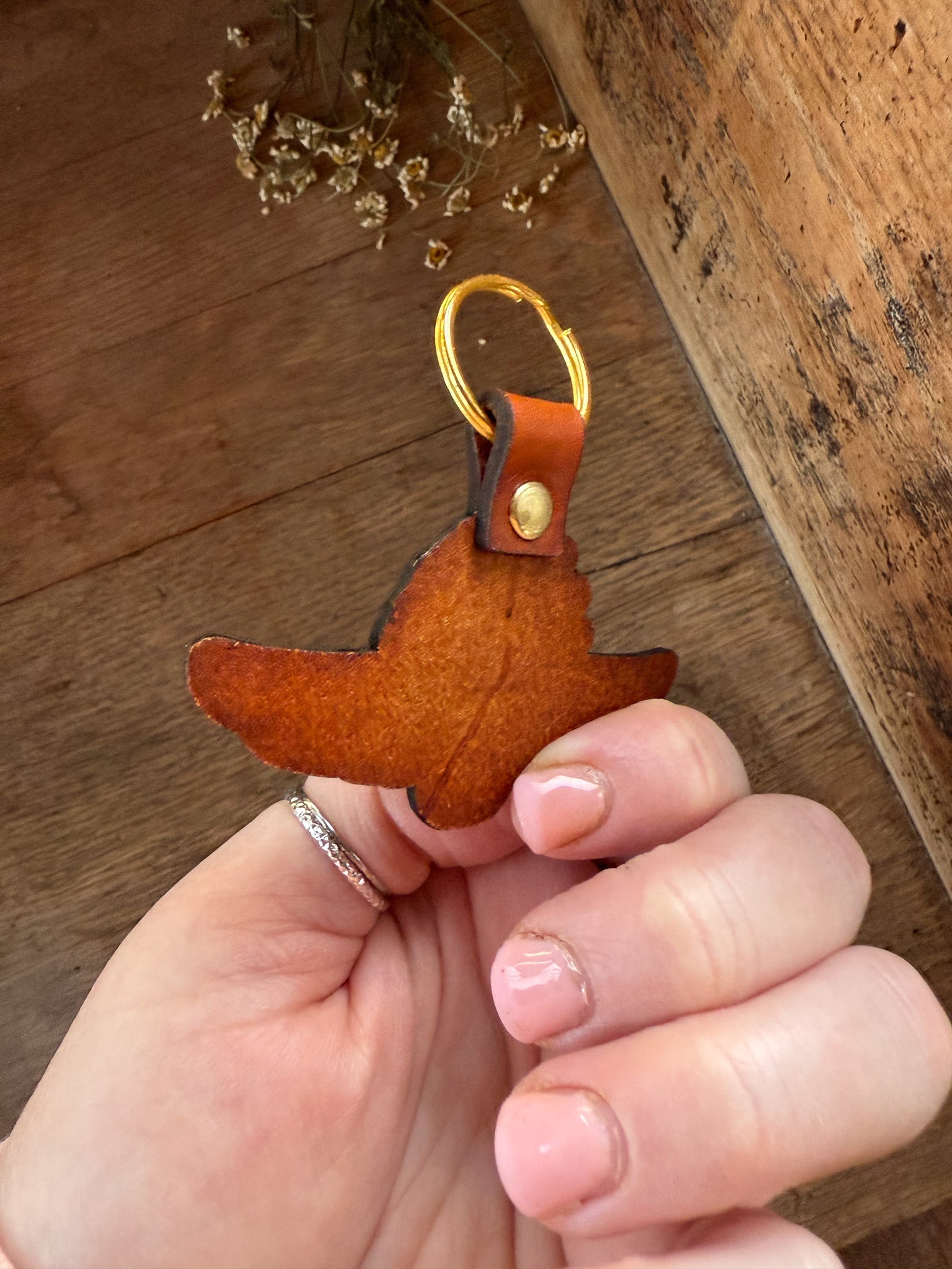 IMS Wings & Wheel Leather Keychain