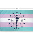 3 x 5 feet single-sided Indiana trans pride Flag with Grommets