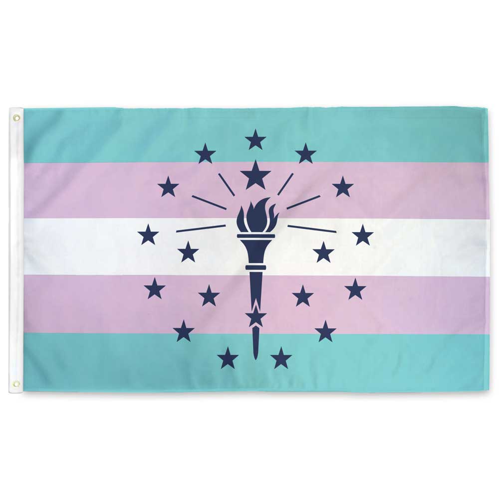 3 x 5 feet single-sided Indiana trans pride Flag with Grommets