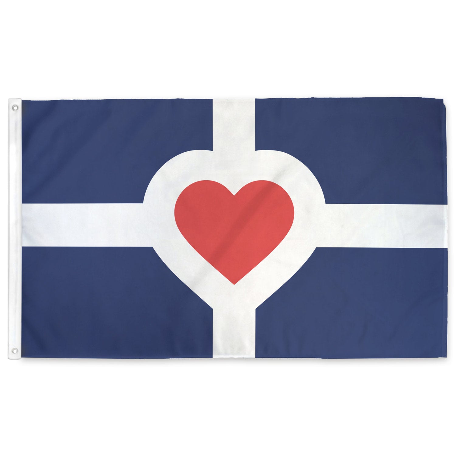 Indianapolis flag with a heart in the center instead of a star