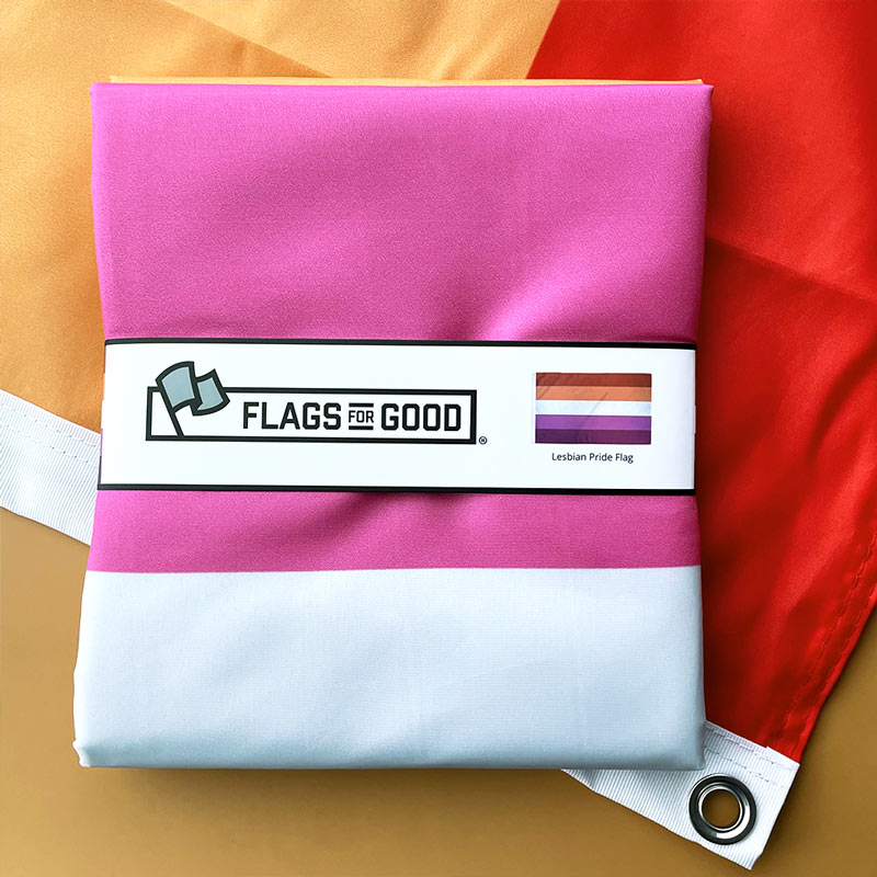 3x5 feet double sided lesbian pride flag with grommets