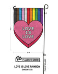 love is love heart garden flag 12 inches by 17 inches