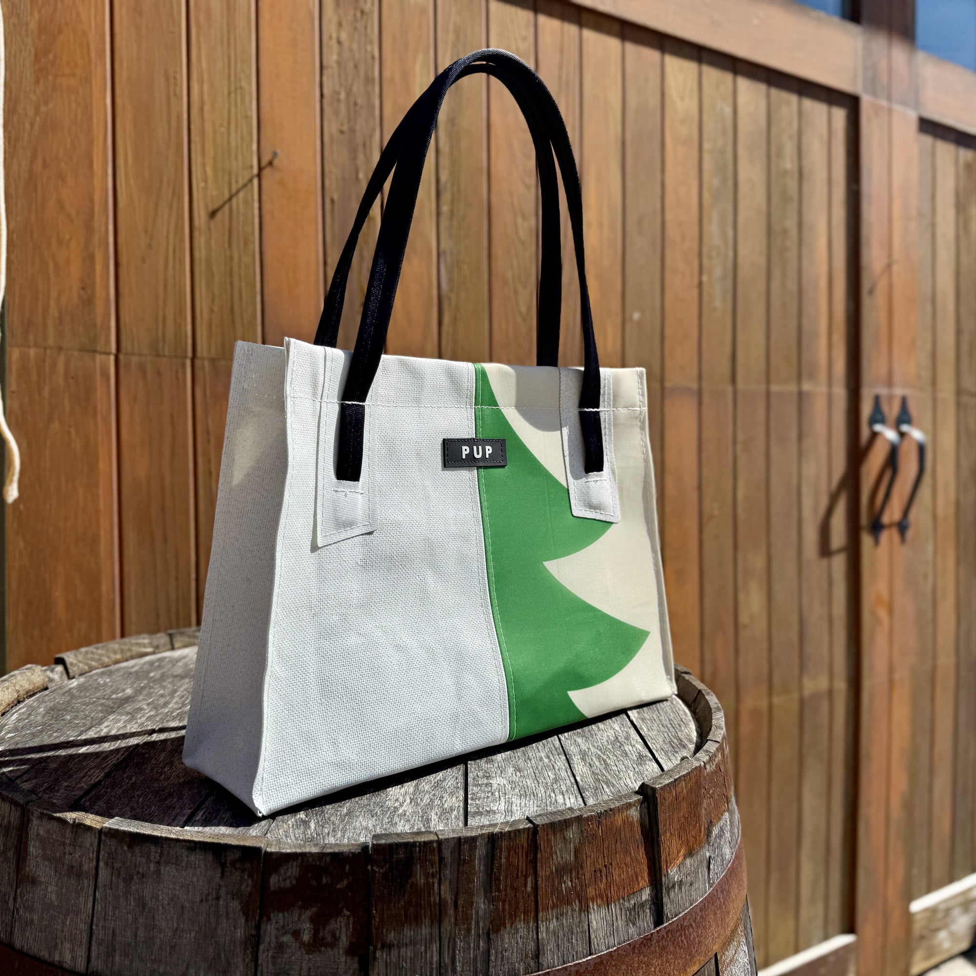 Maine 1901 repurposed flags into a purse