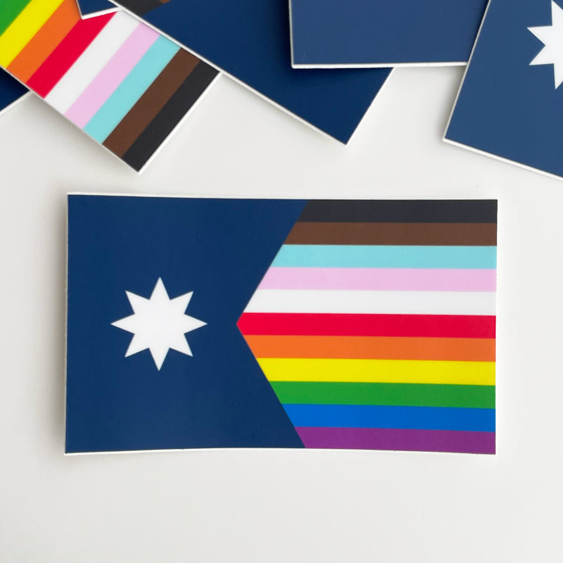 Minnesota Pride Flag Sticker on white background