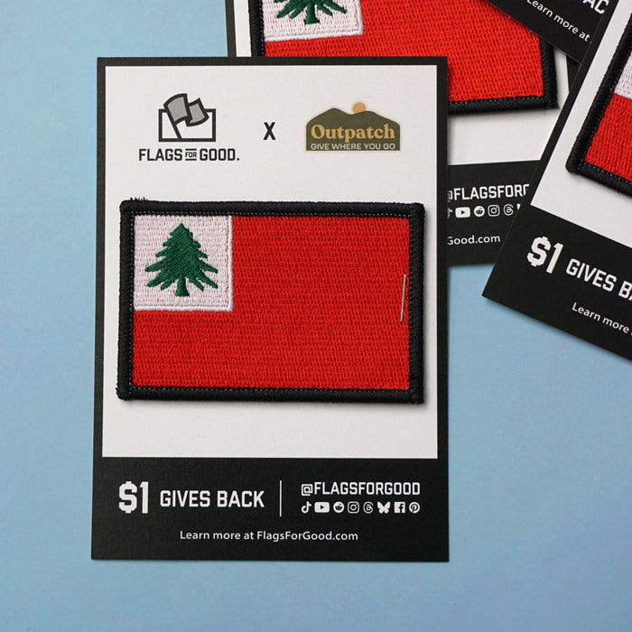 New England patch on a blue background