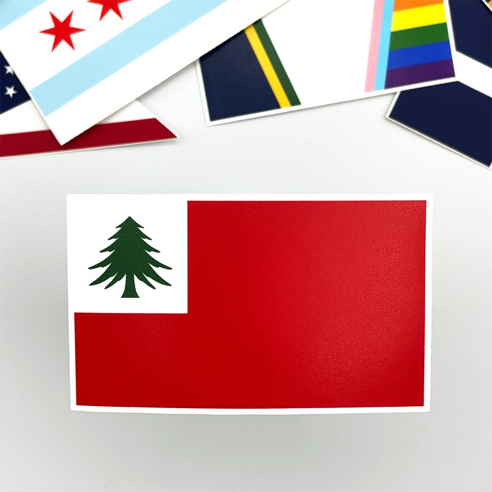 new england flag rectangle vinyl sticker