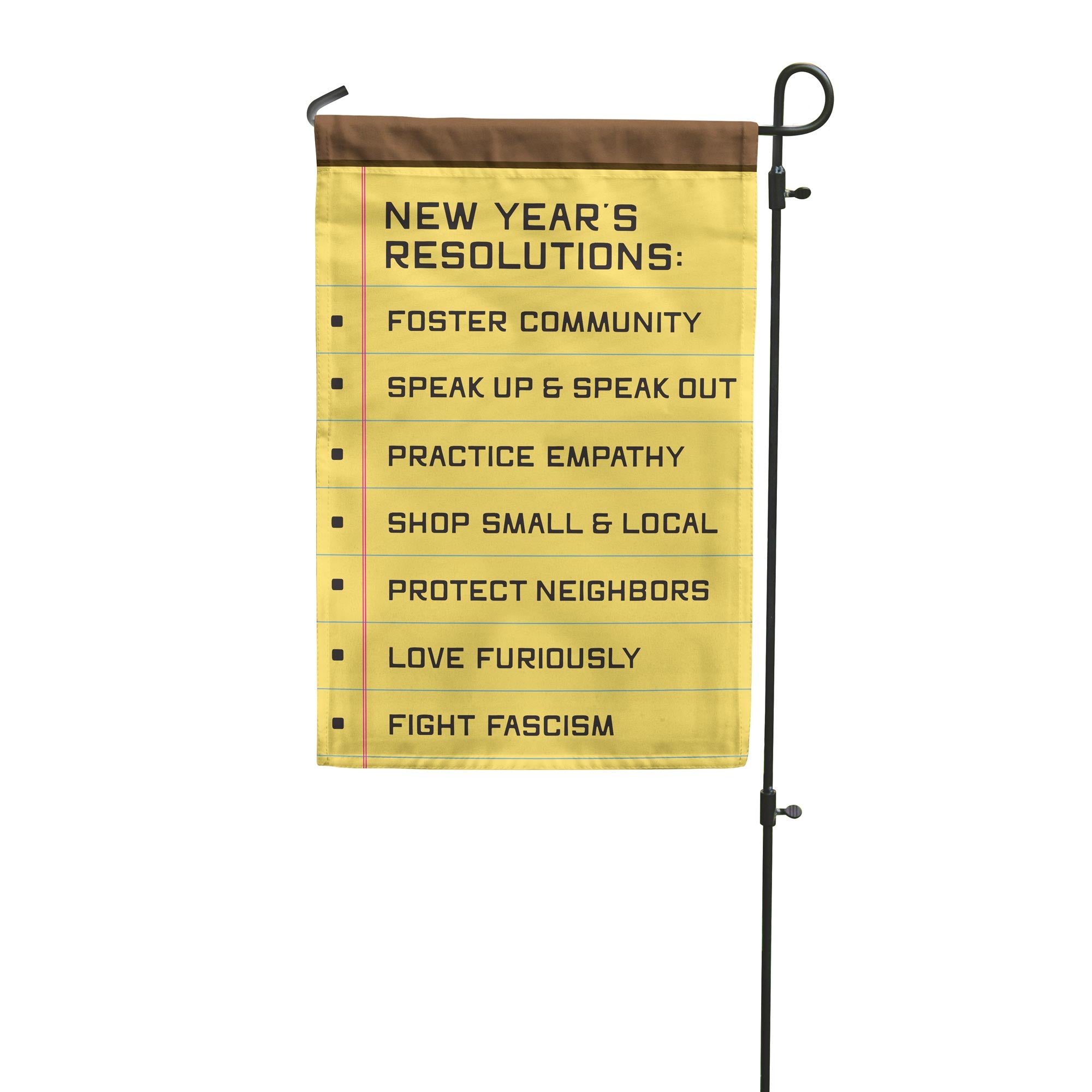 Flag with New Year's resolutions. Designed by Flags for Good