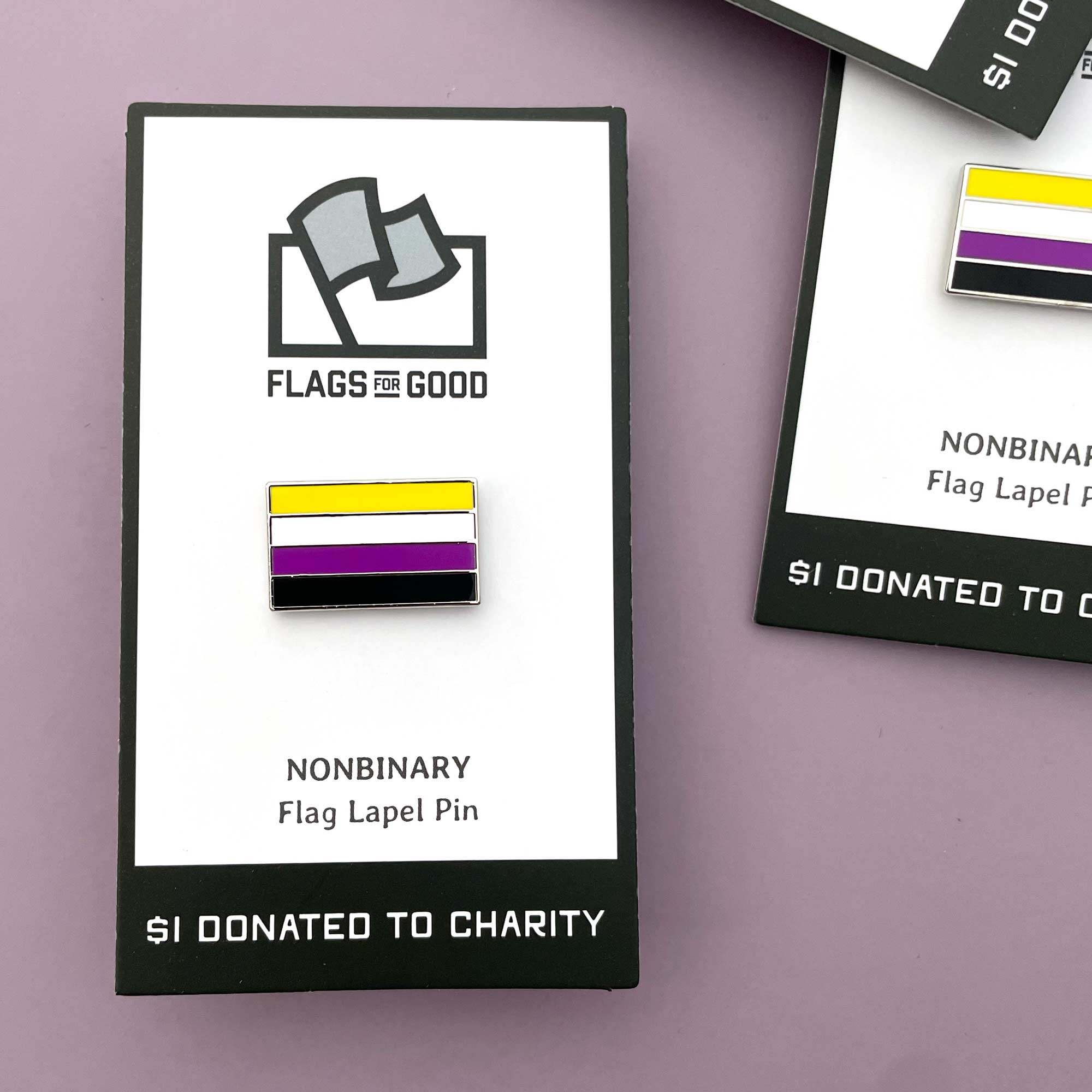Nonbinary Flag Lapel Pin | LGBTQ+ Lapel Pin Design | Flags for Good ...