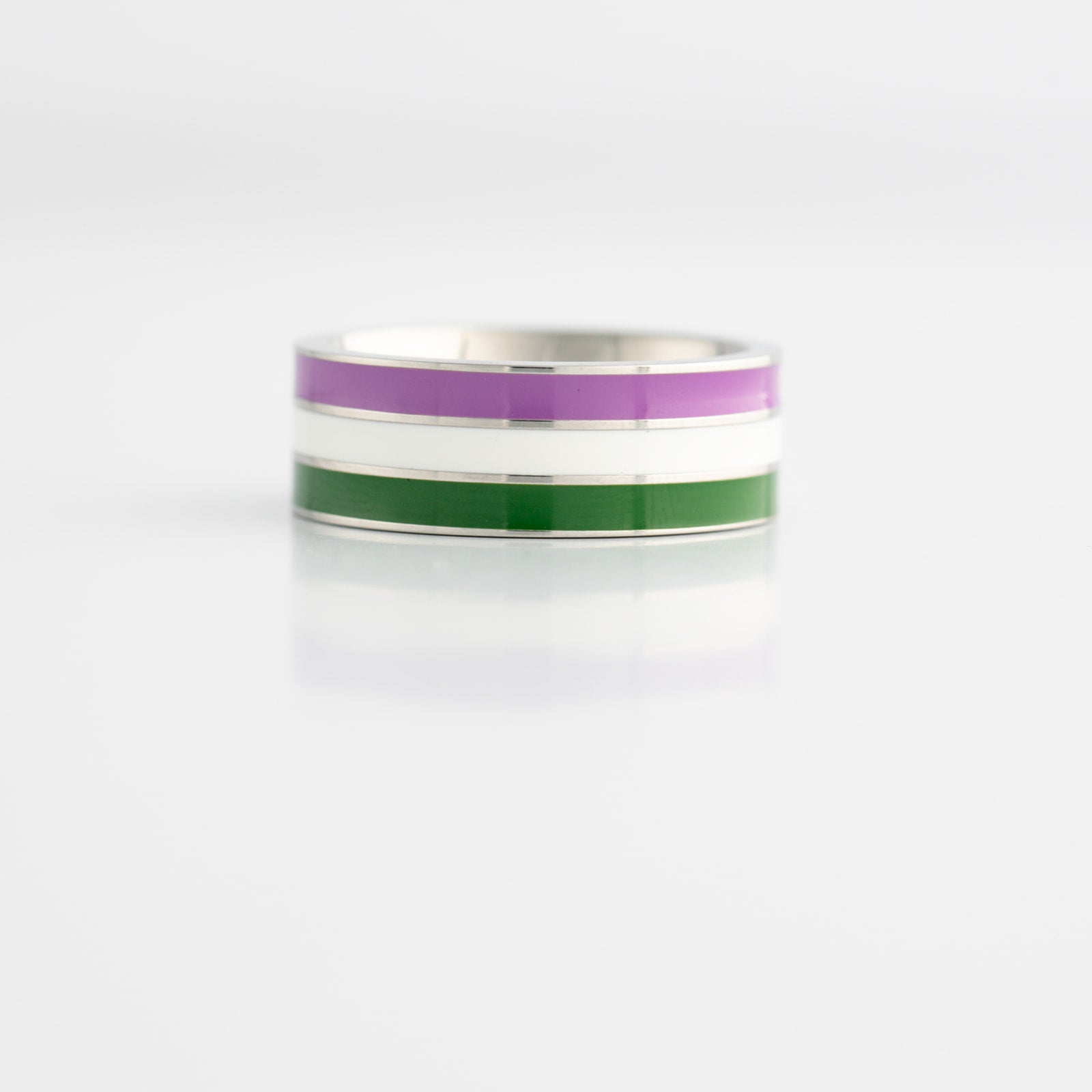 Genderqueer Pride Stainless Steel Ring