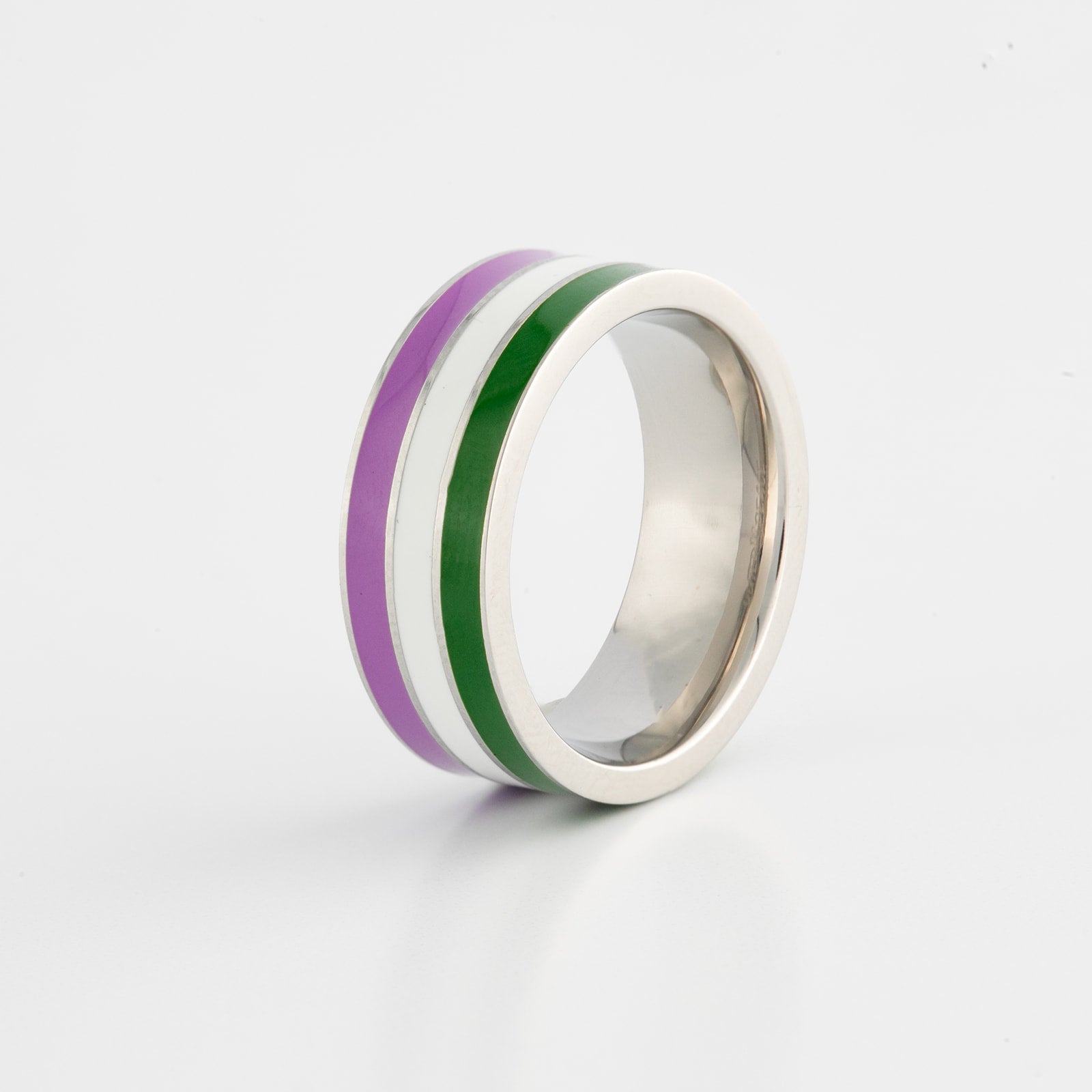 Genderqueer Pride Stainless Steel Ring