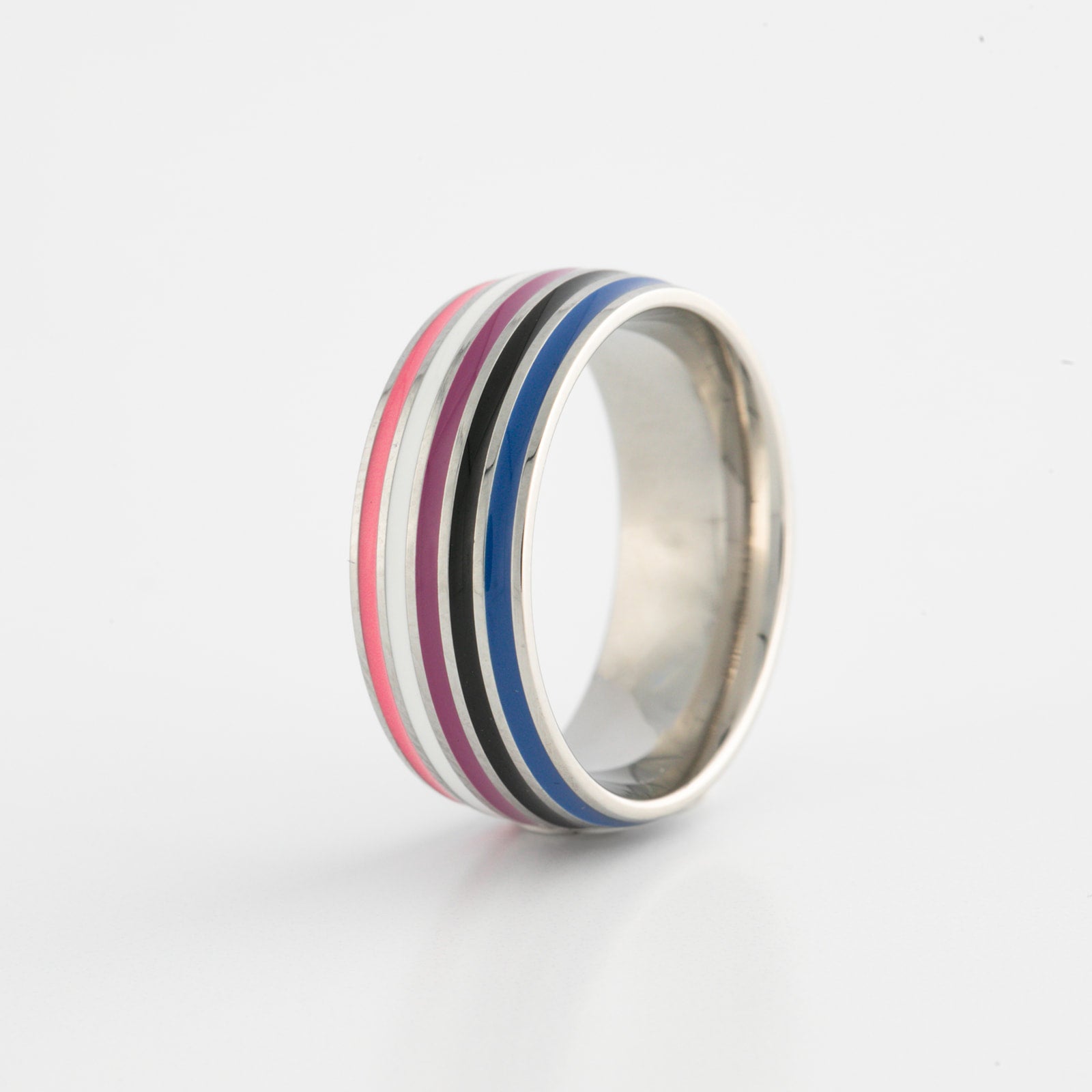 Genderfluid Pride Stainless Steel Ring