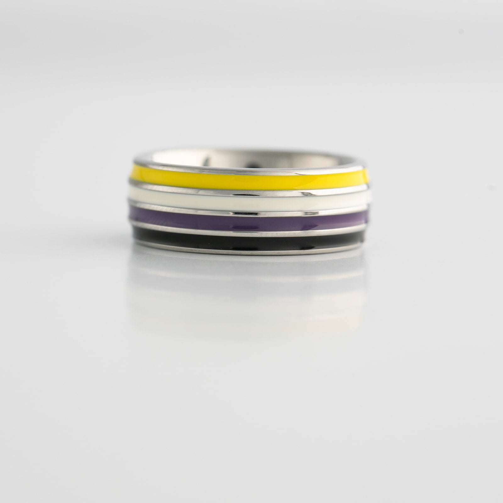 Non-Binary Pride Ring | Non-Binary Stainless Steel Band Ring