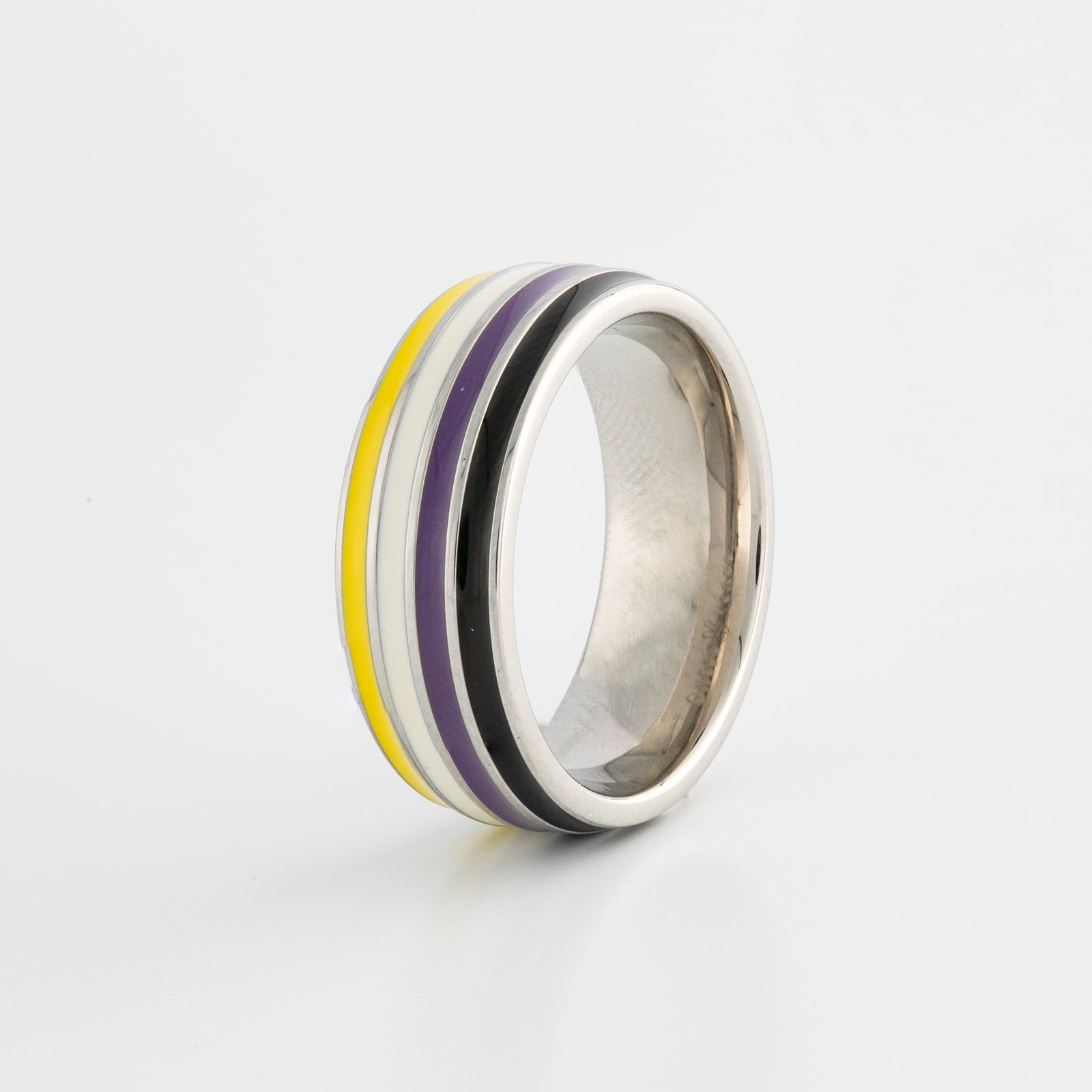 Non-Binary Pride Ring | Non-Binary Stainless Steel Band Ring